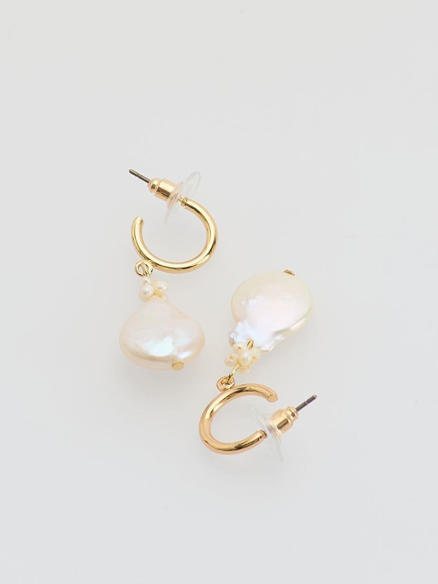 White Earrings, White, large image number 2