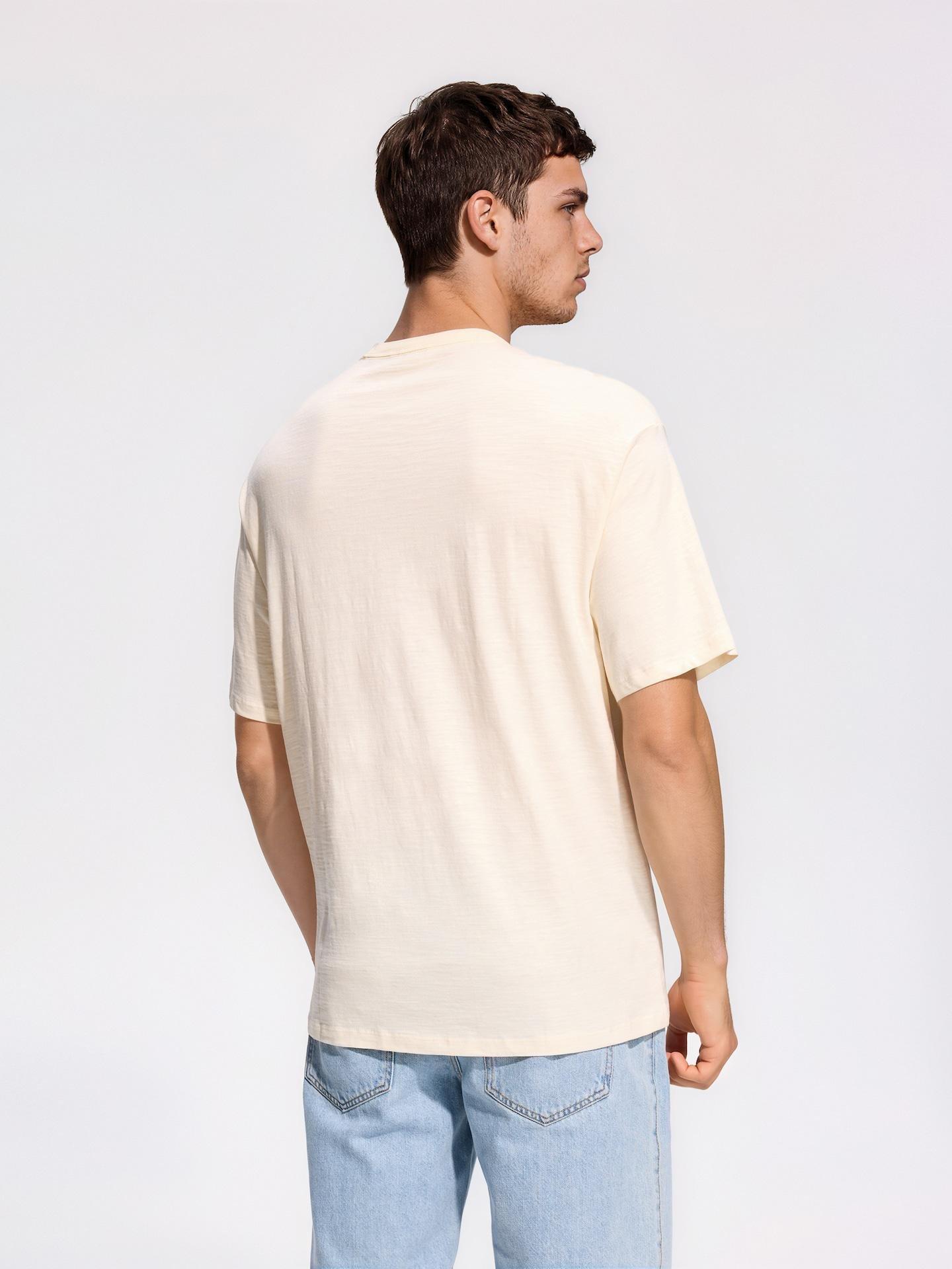 Cream Boxy T-Shirt With Pocket, Ivory, large image number 2