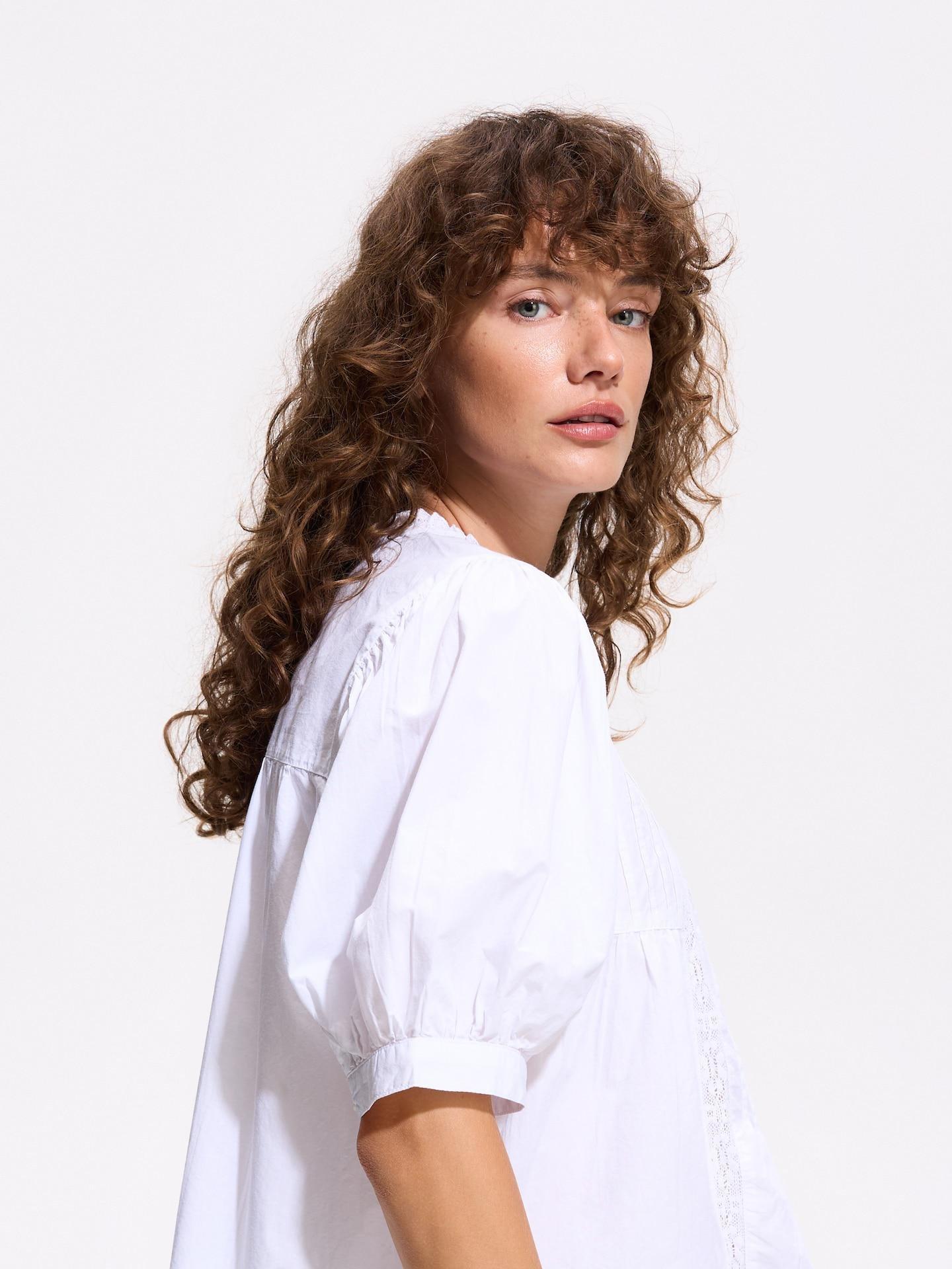 White Cotton Blouse, White, large image number 2