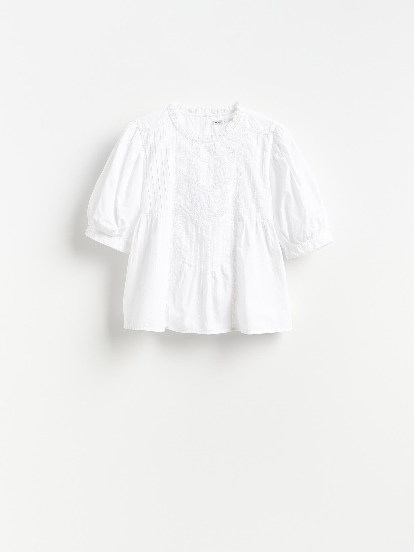 White Cotton Blouse, White, large image number 3
