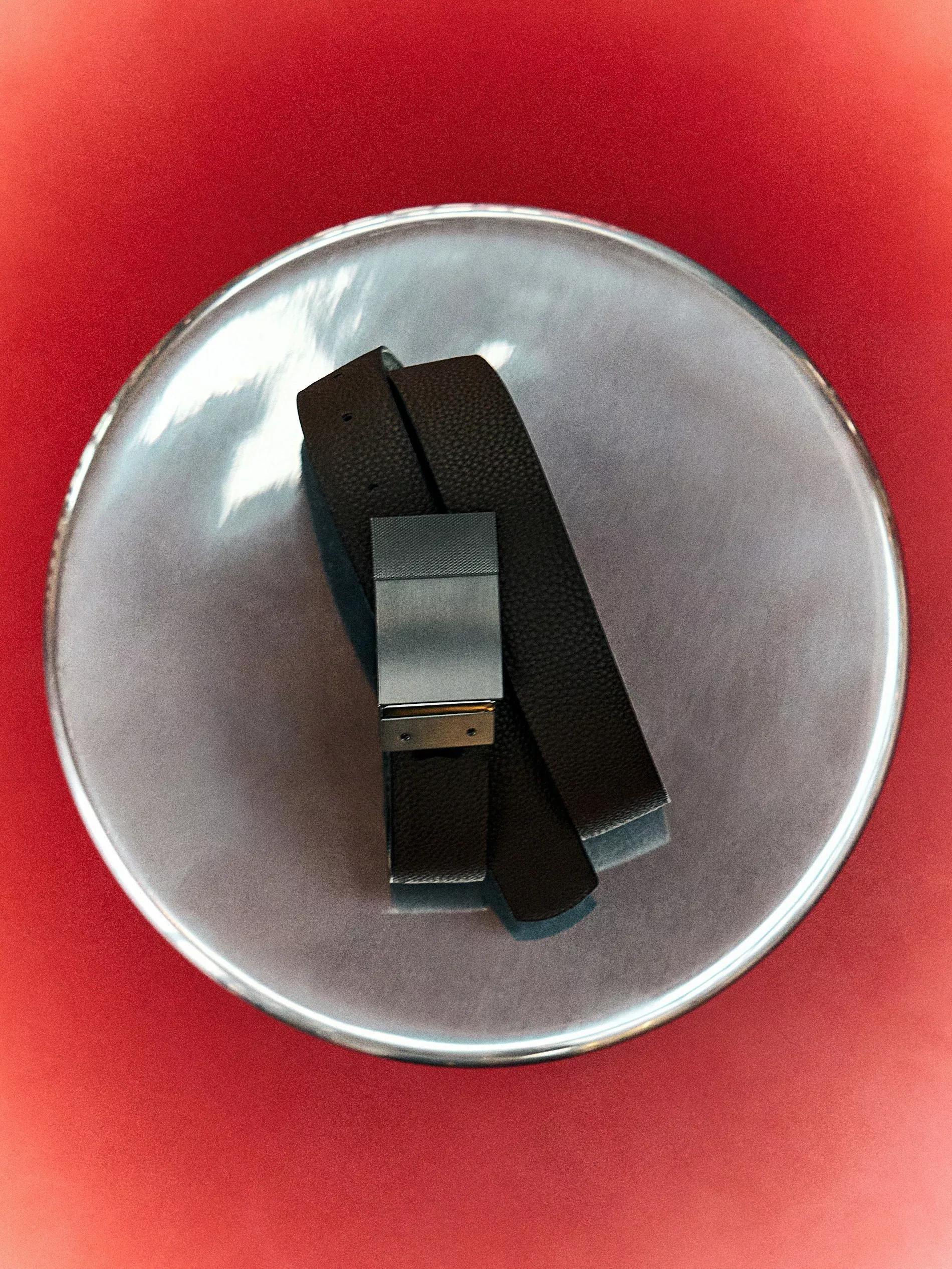 Black Combined Material Belt, Black, large image number 2