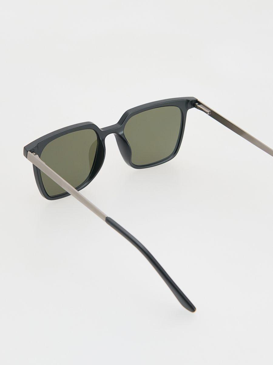 Black Wayfarer Sunglasses, Black, large image number 1