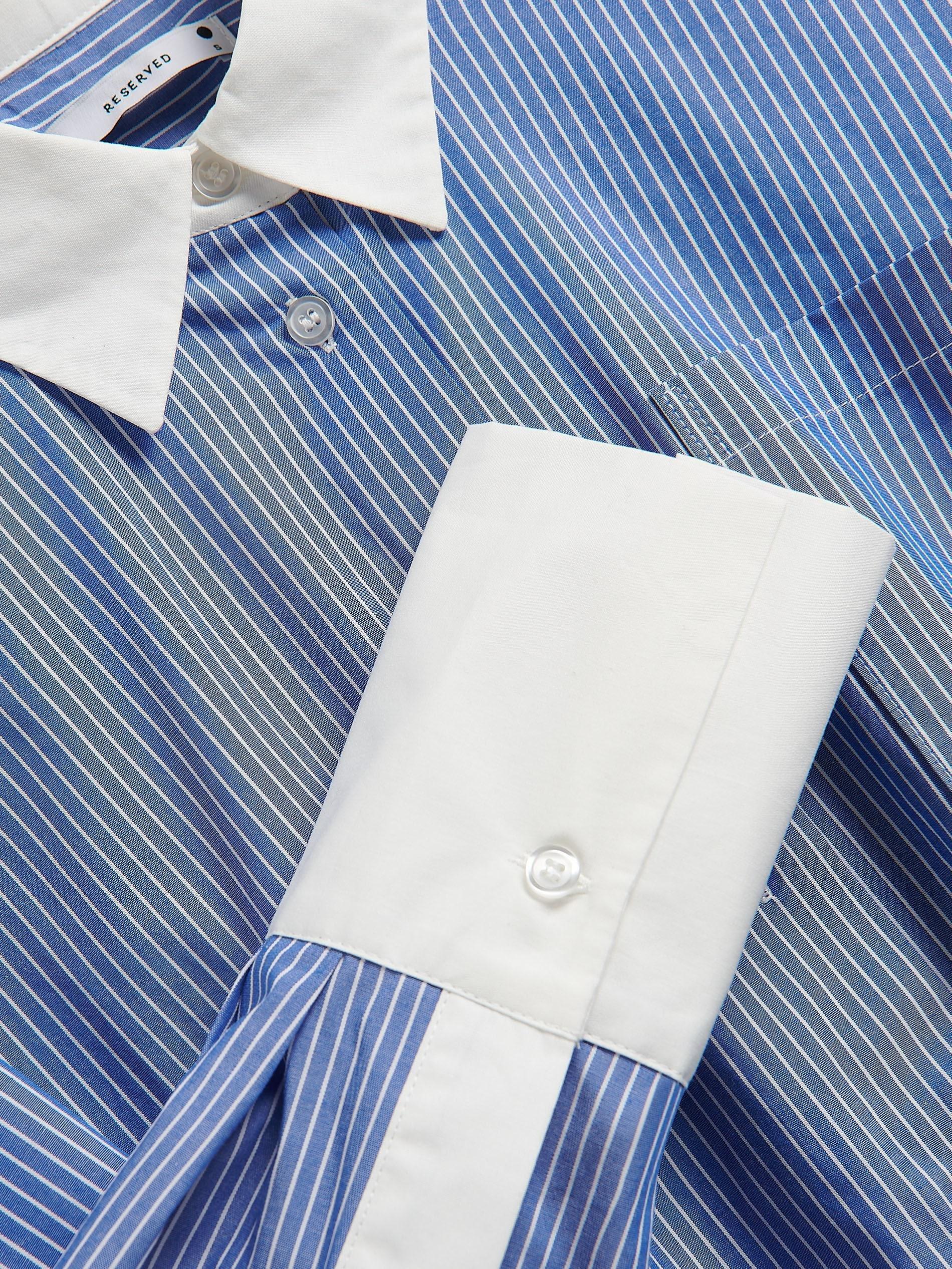Blue Shirt With Contrasting Cuffs, , large image number 1