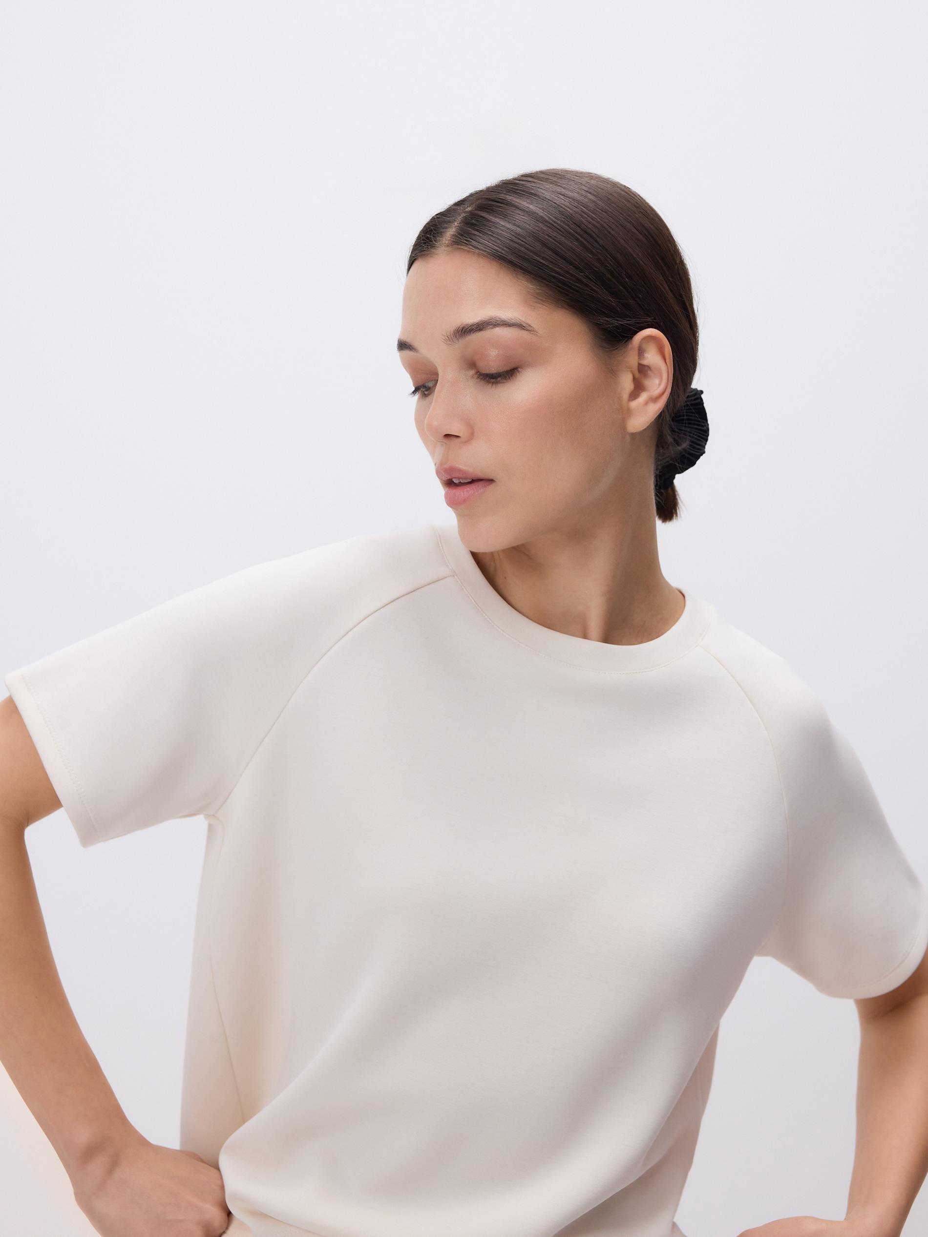 Beige Regular-Fit Modal Blend T-Shirt, Beige, medium