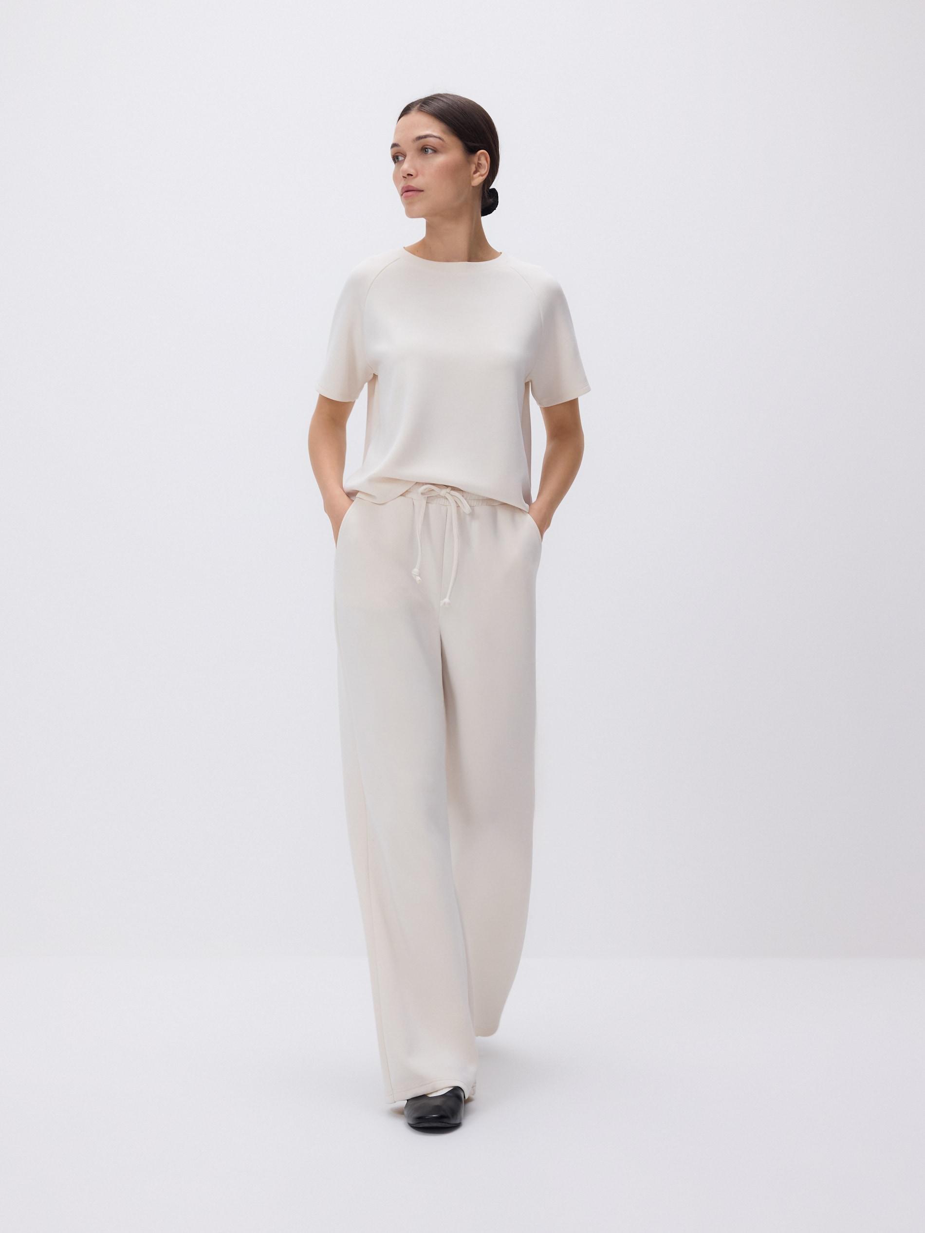 Beige Regular-Fit Modal Blend T-Shirt, Beige, medium