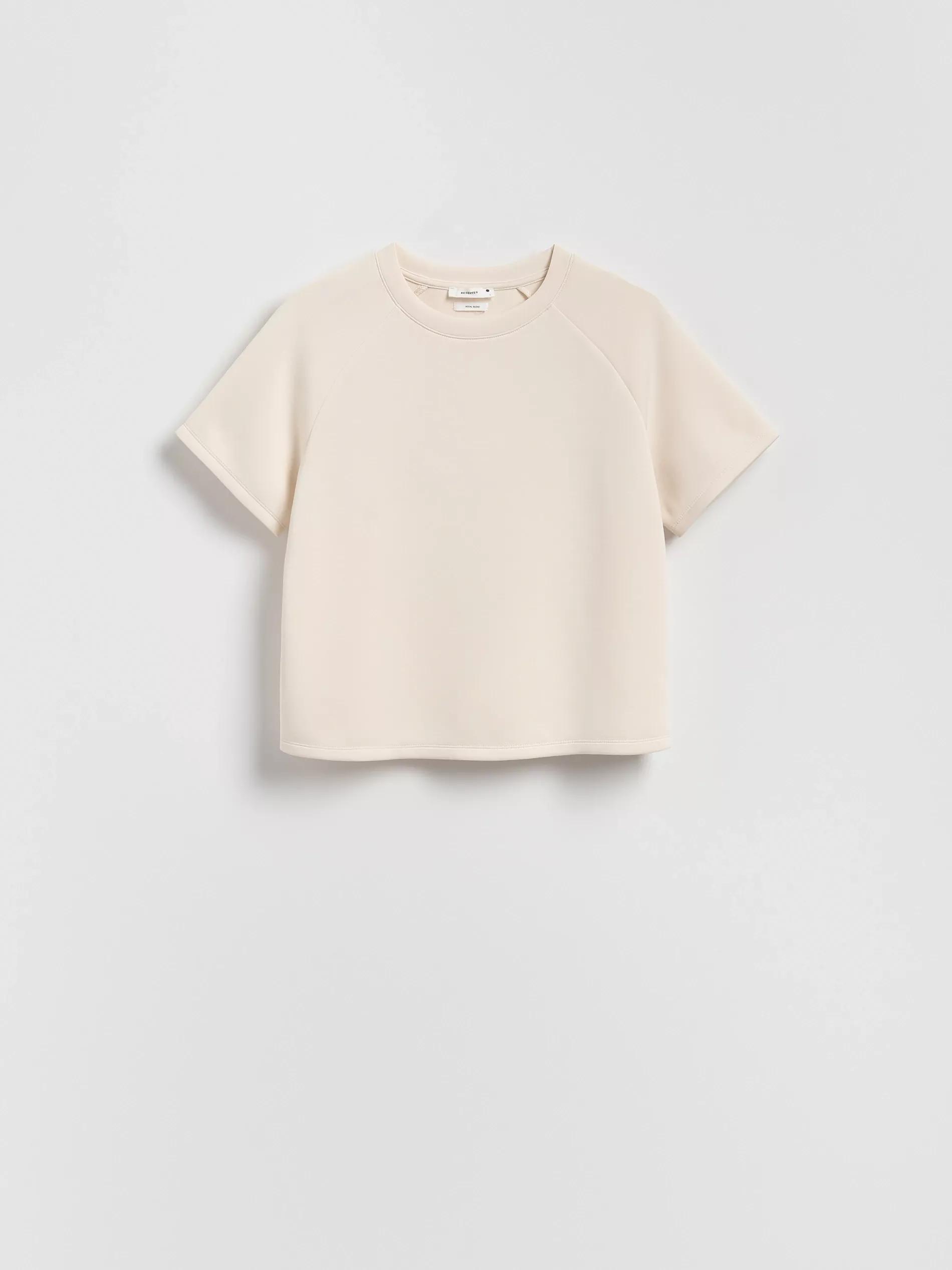 Beige Regular-Fit Modal Blend T-Shirt, Beige, large image number 4