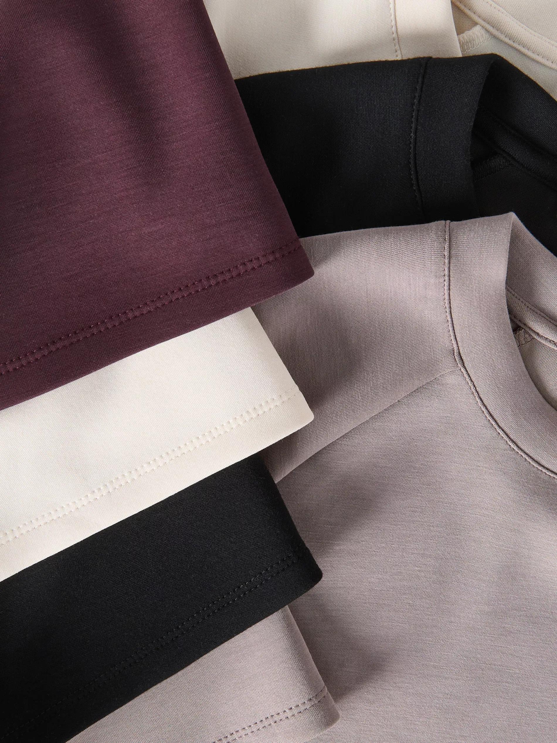 Beige Regular-Fit Modal Blend T-Shirt, Beige, large image number 5