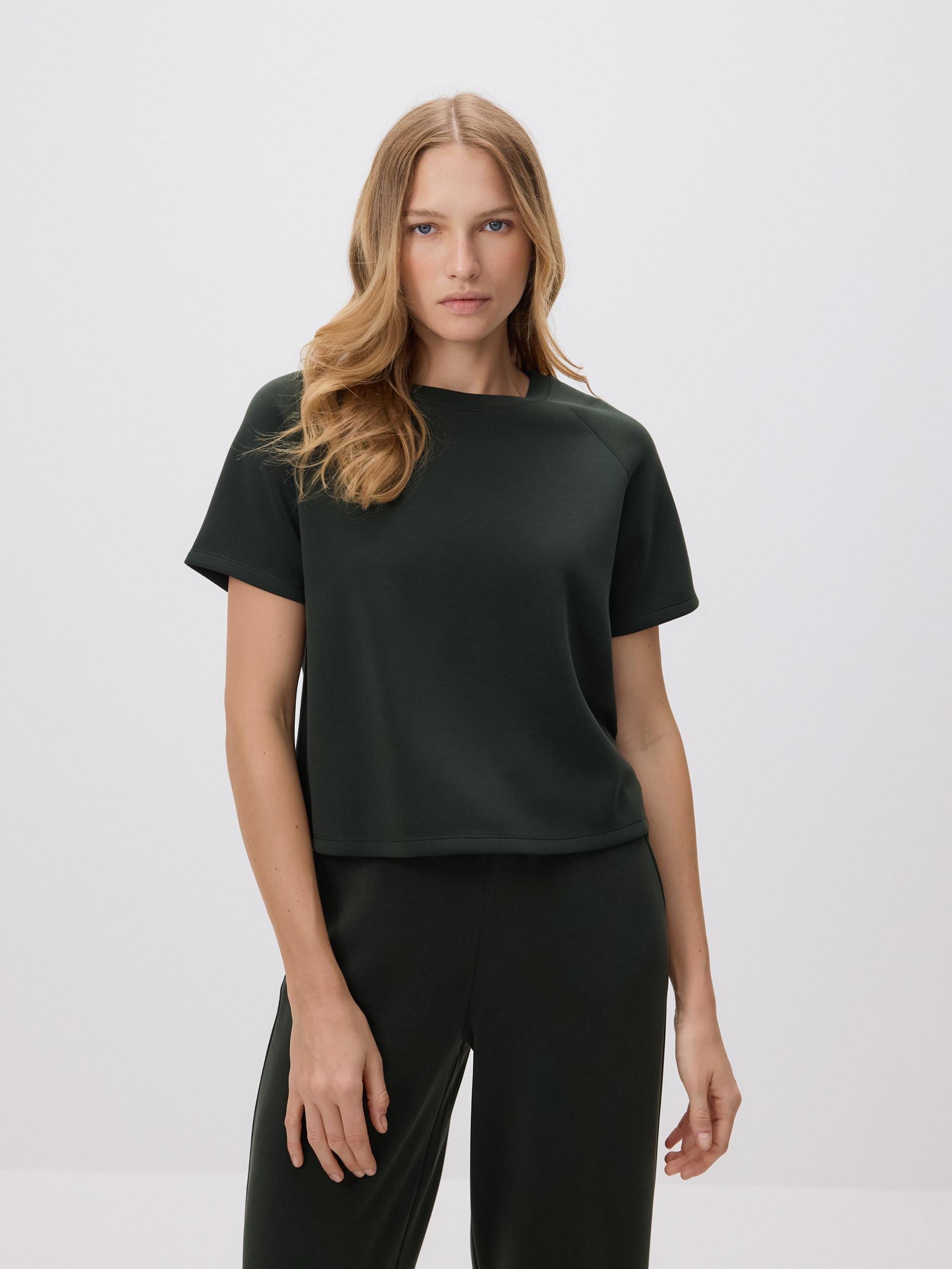 Green Modal Blend T-Shirt, Khaki, large image number 2