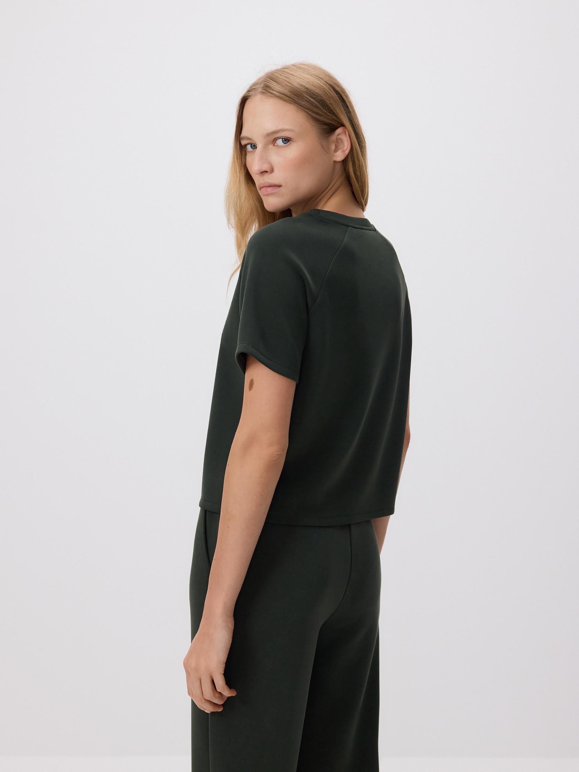 Green Modal Blend T-Shirt, Khaki, large image number 4