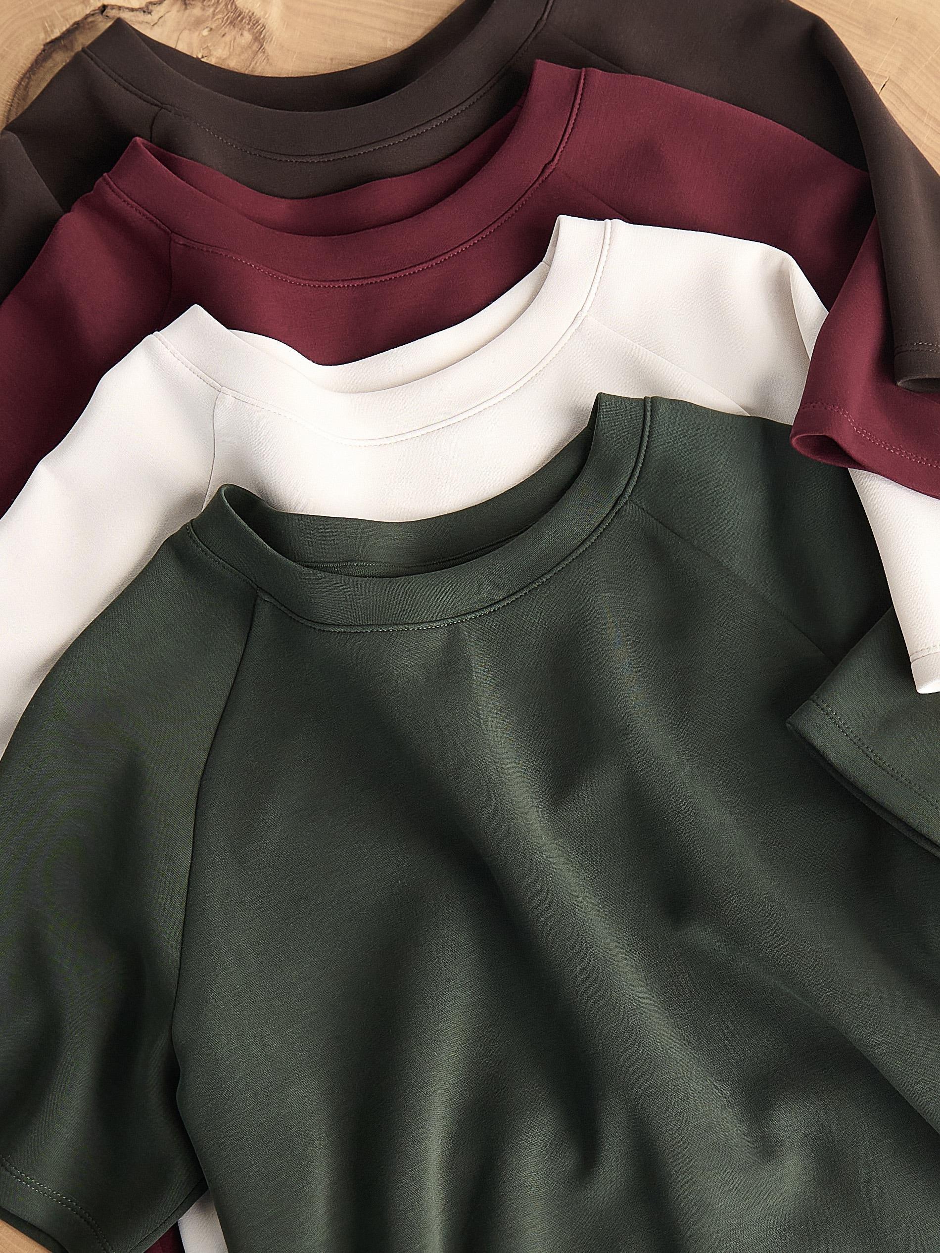 Green Modal Blend T-Shirt, Khaki, large image number 9