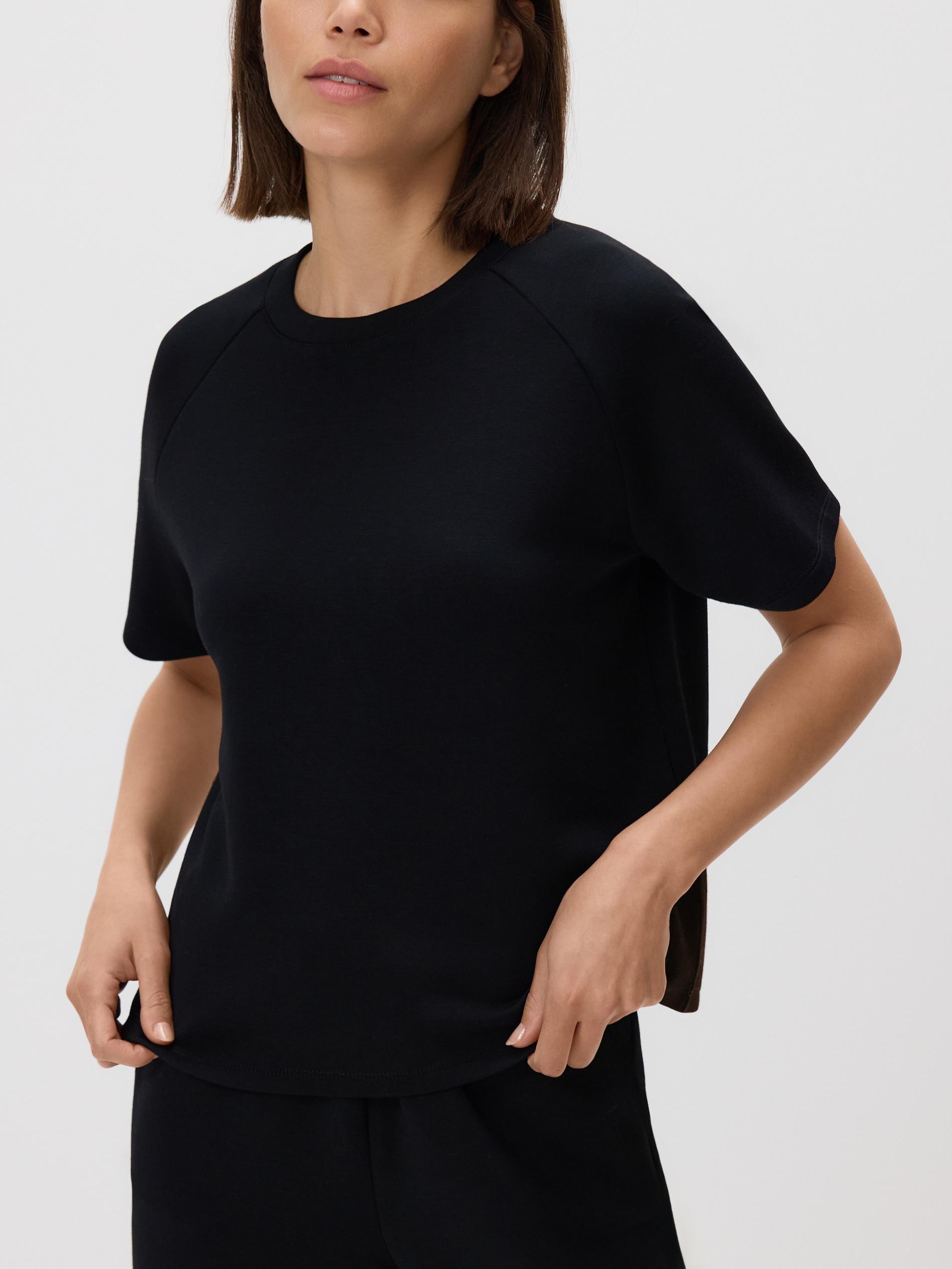 Black Modal Blend T-Shirt, Black, large image number 1