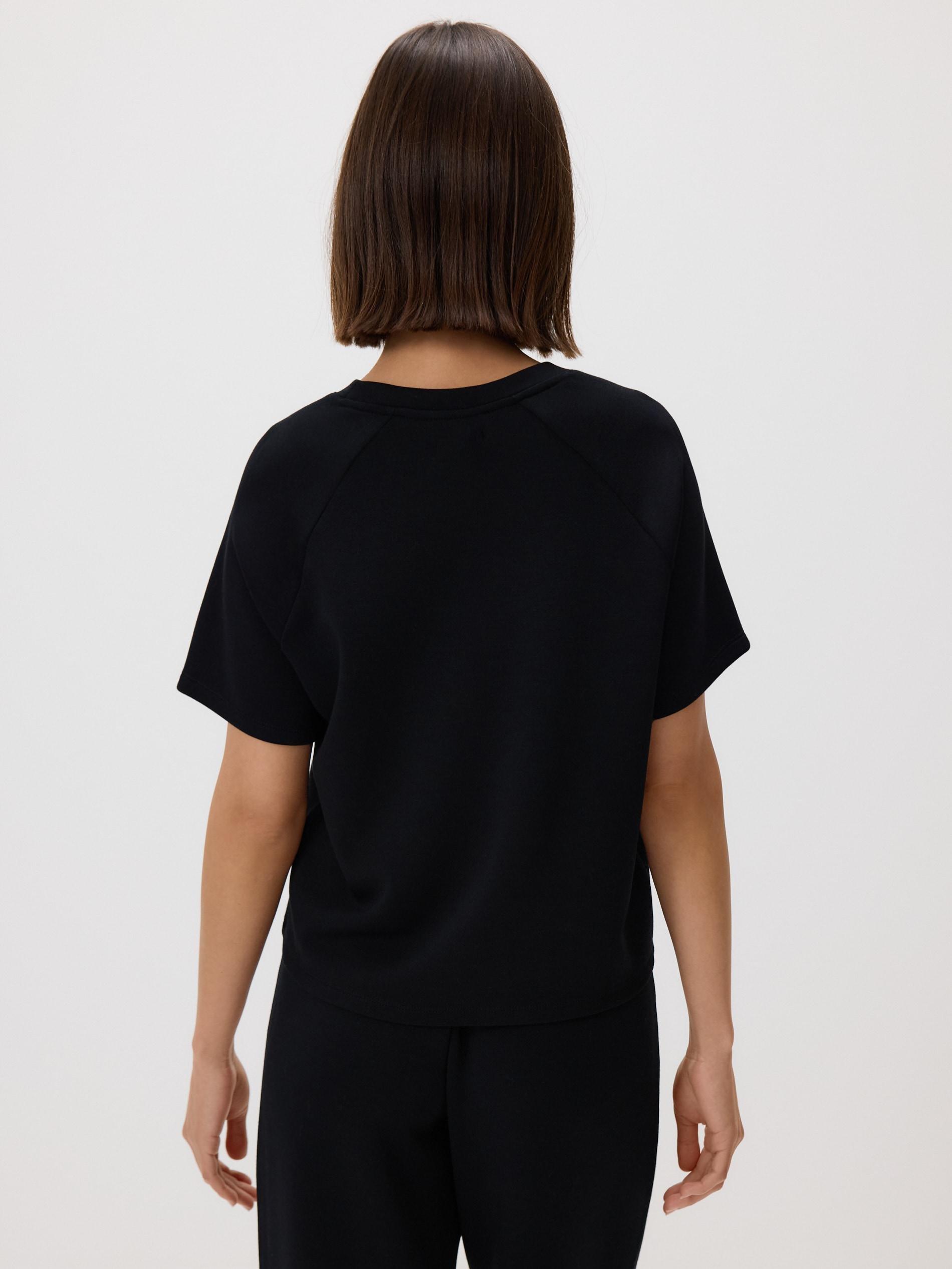Black Modal Blend T-Shirt, Black, large image number 3