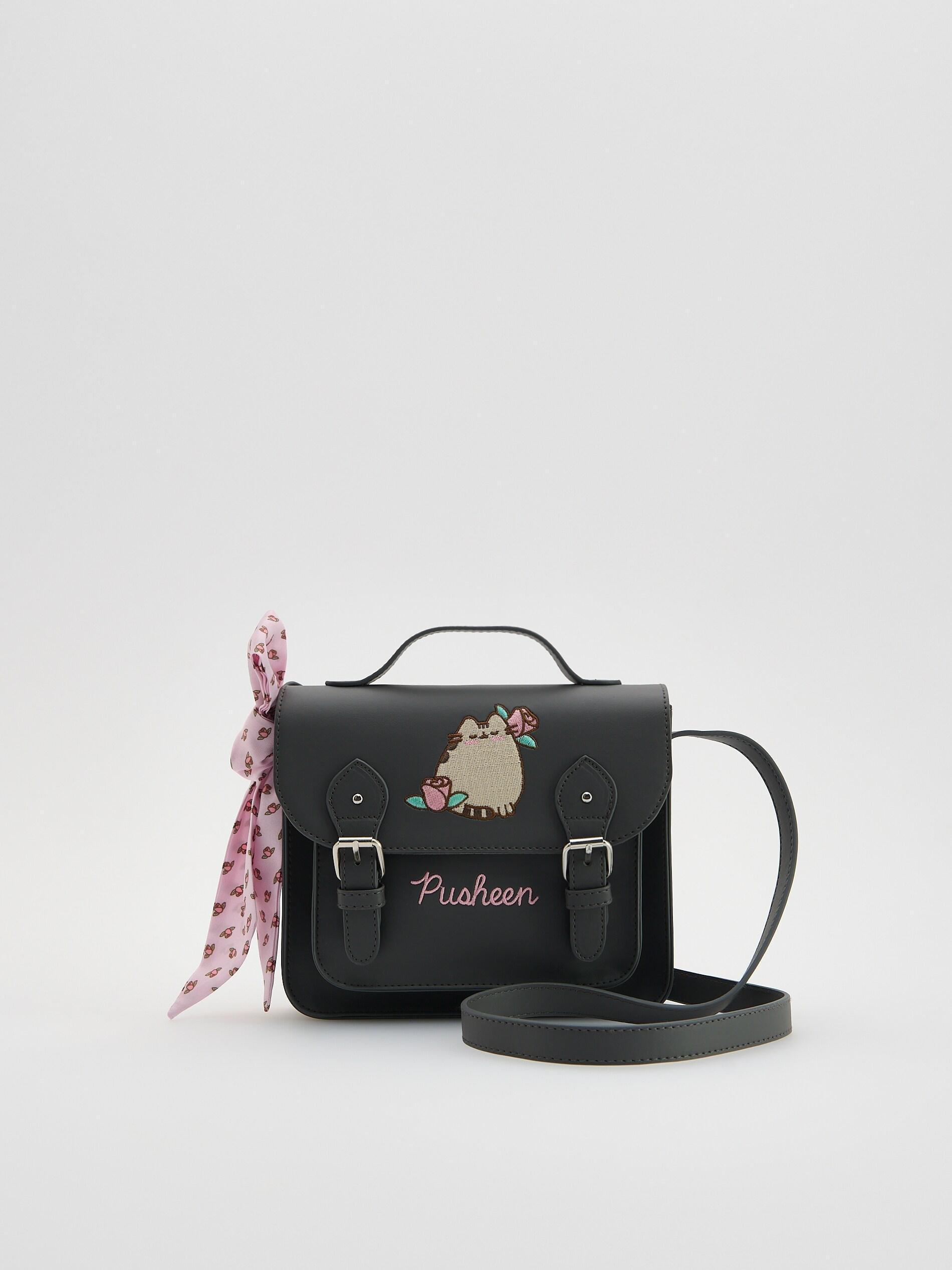 DARK GREY Pusheen crossbody bag, Grey, medium