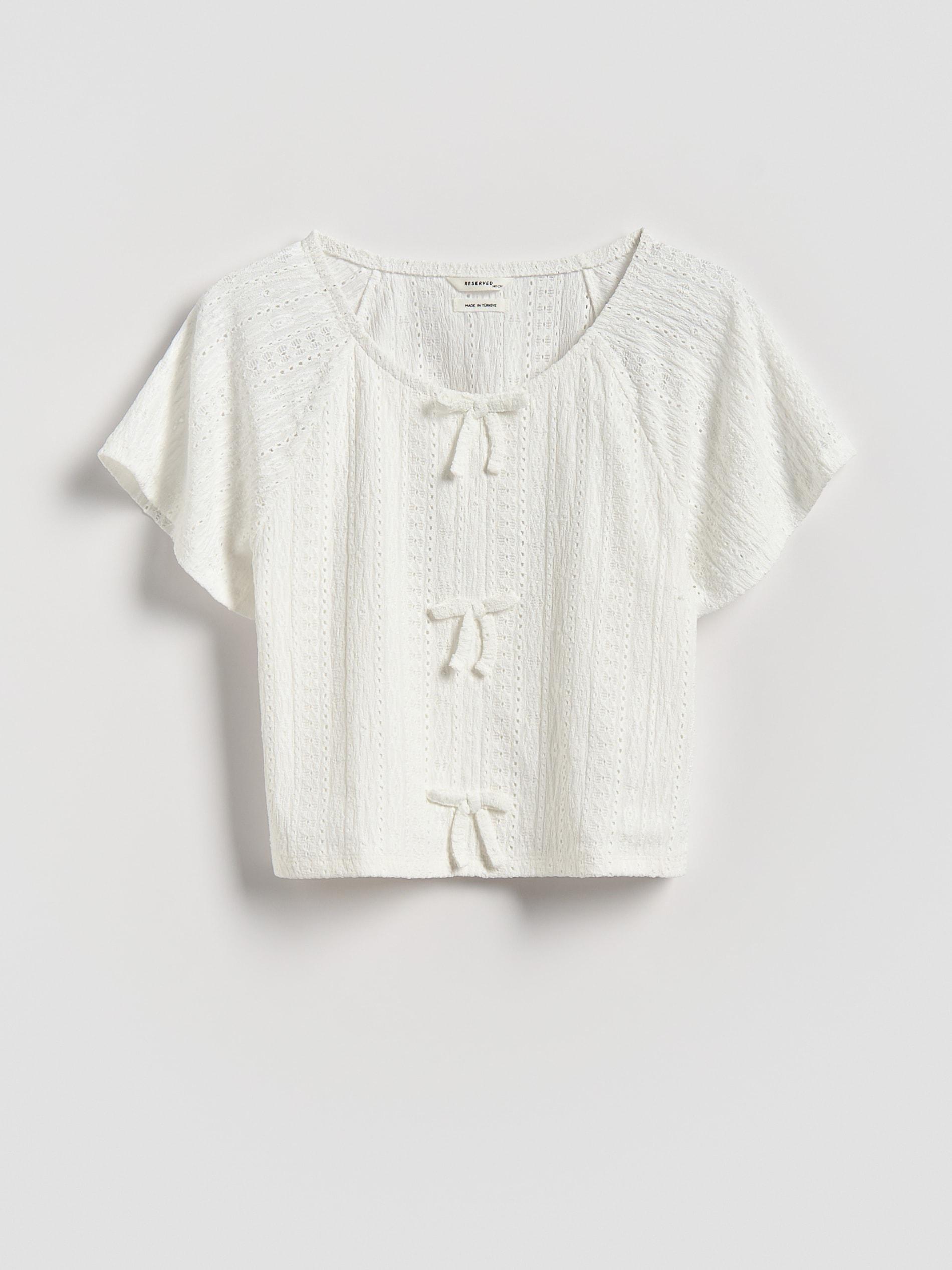 CREAM Top with bow details, , large image number 0