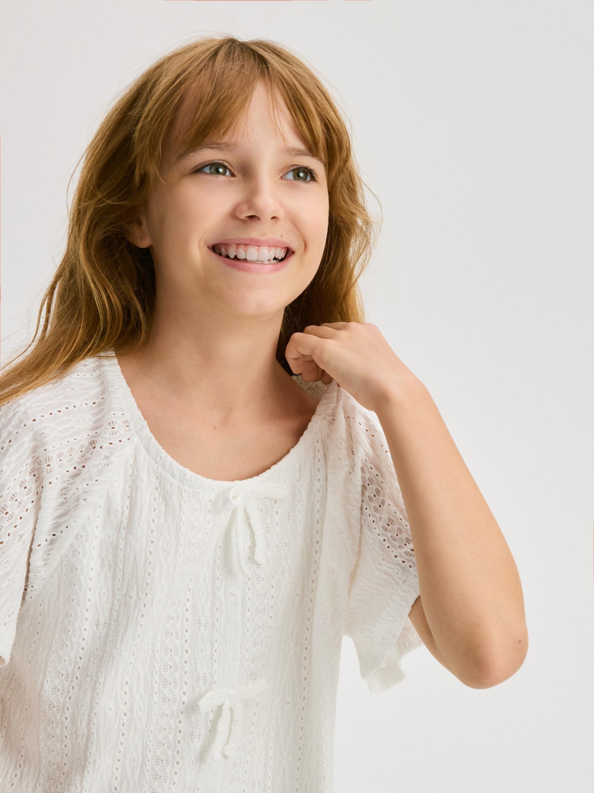 CREAM Top with bow details, , large image number 1