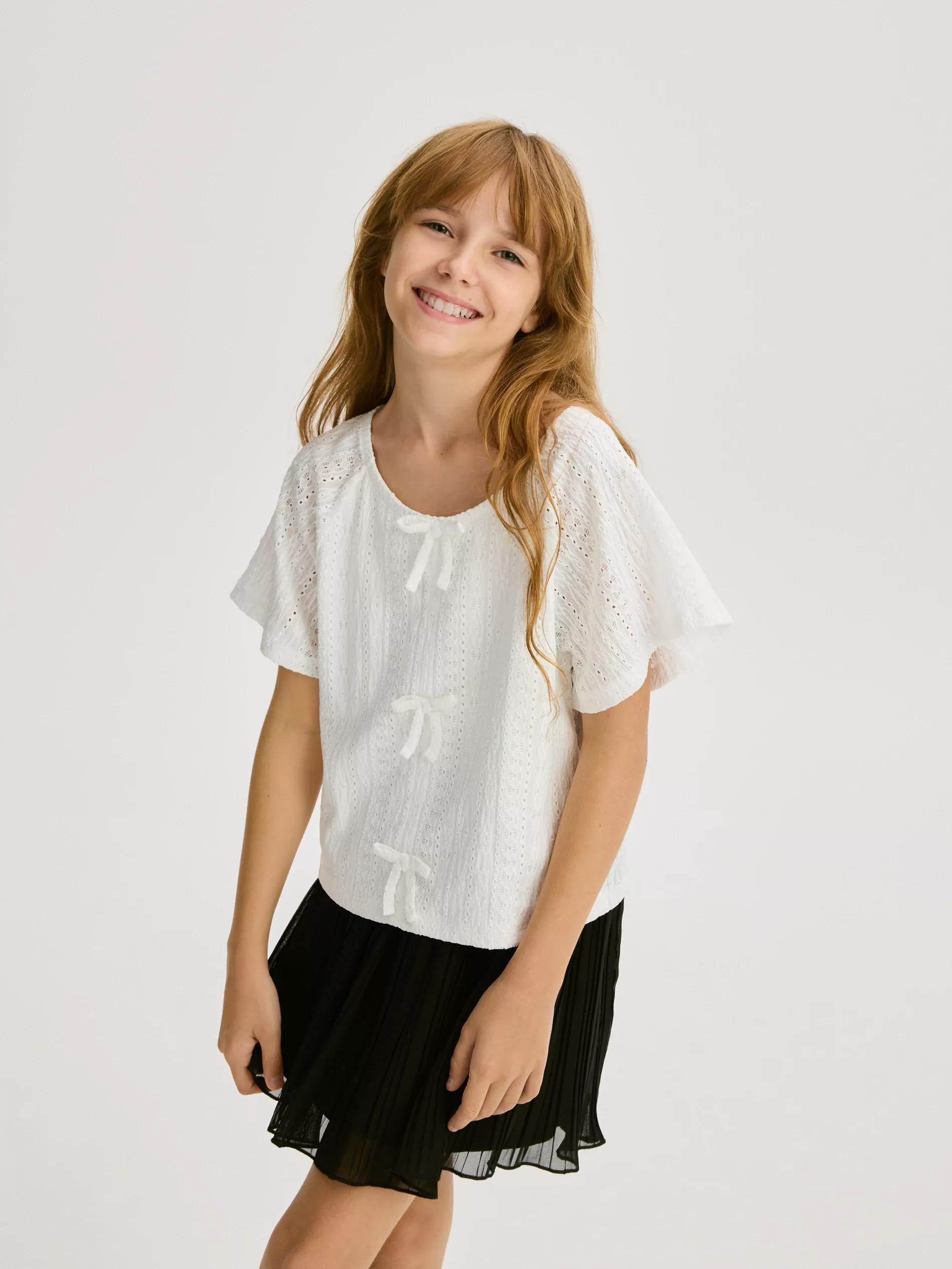 CREAM Top with bow details, , large image number 4