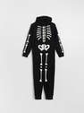 Reserved - Black Skeleton One-Piece Pajamas, Kids Boy