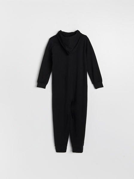 Black Skeleton One-Piece Pajamas, Kids Boy, , large image number 2