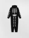 Reserved - Black Skeleton One-Piece Pajamas, Kids Boy