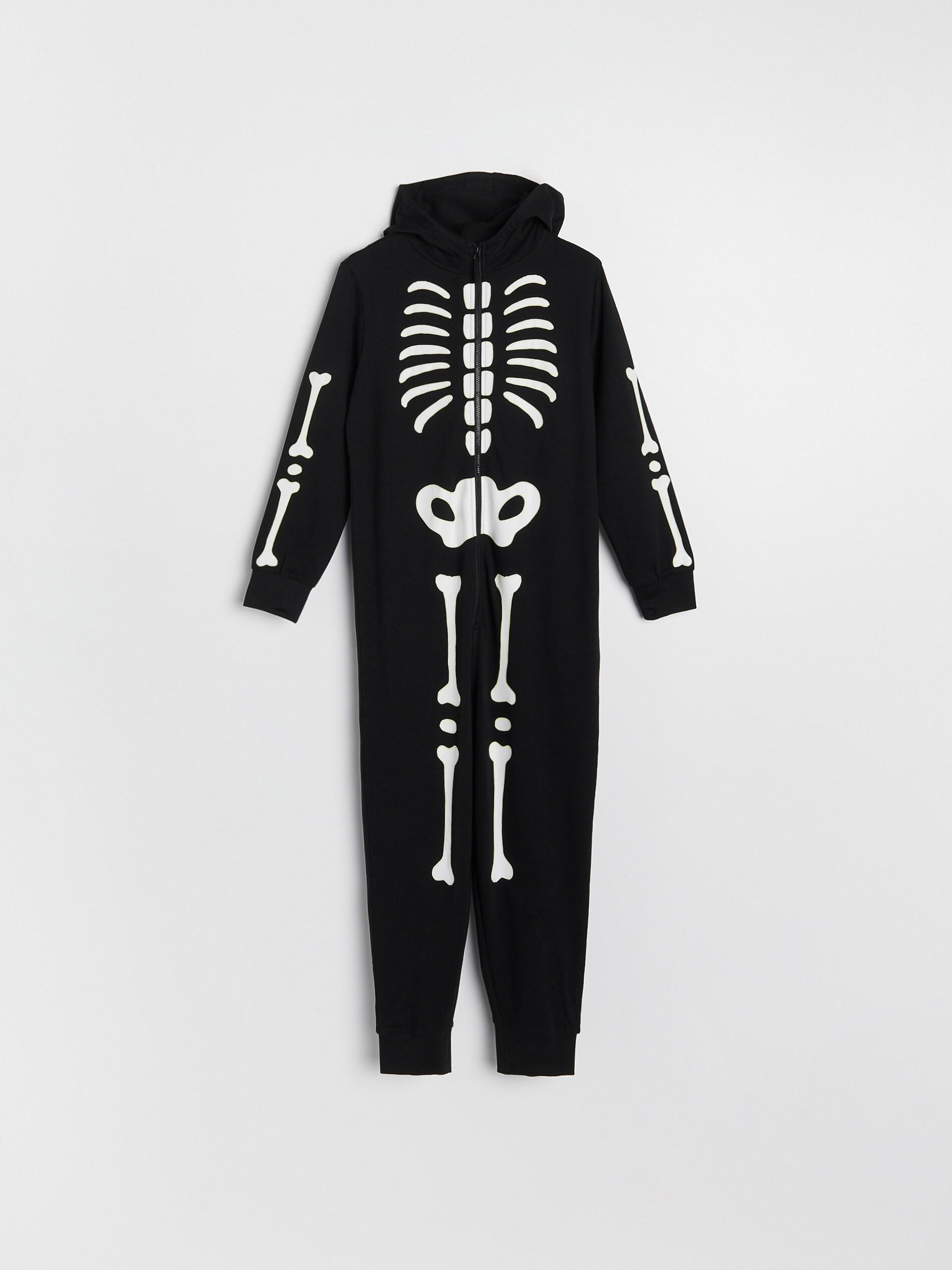 Reserved - Black Skeleton One-Piece Pajamas, Kids Boy