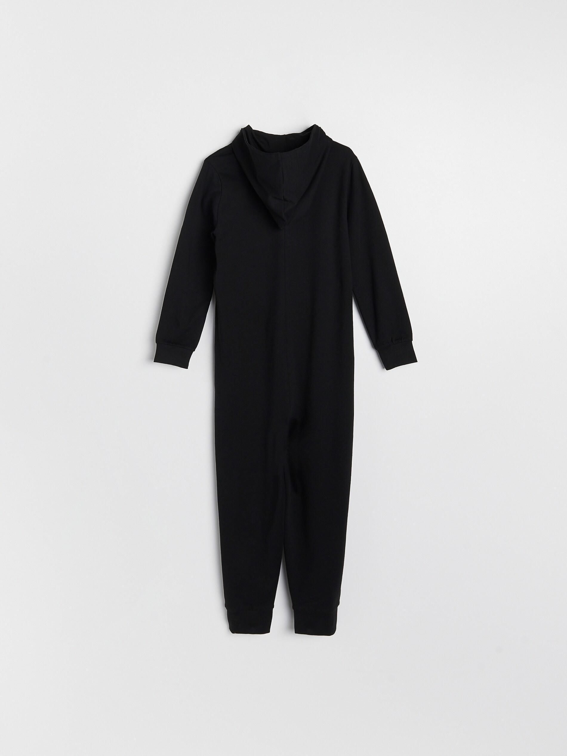 Black Skeleton One-Piece Pajamas, Kids Boy, , large image number 4