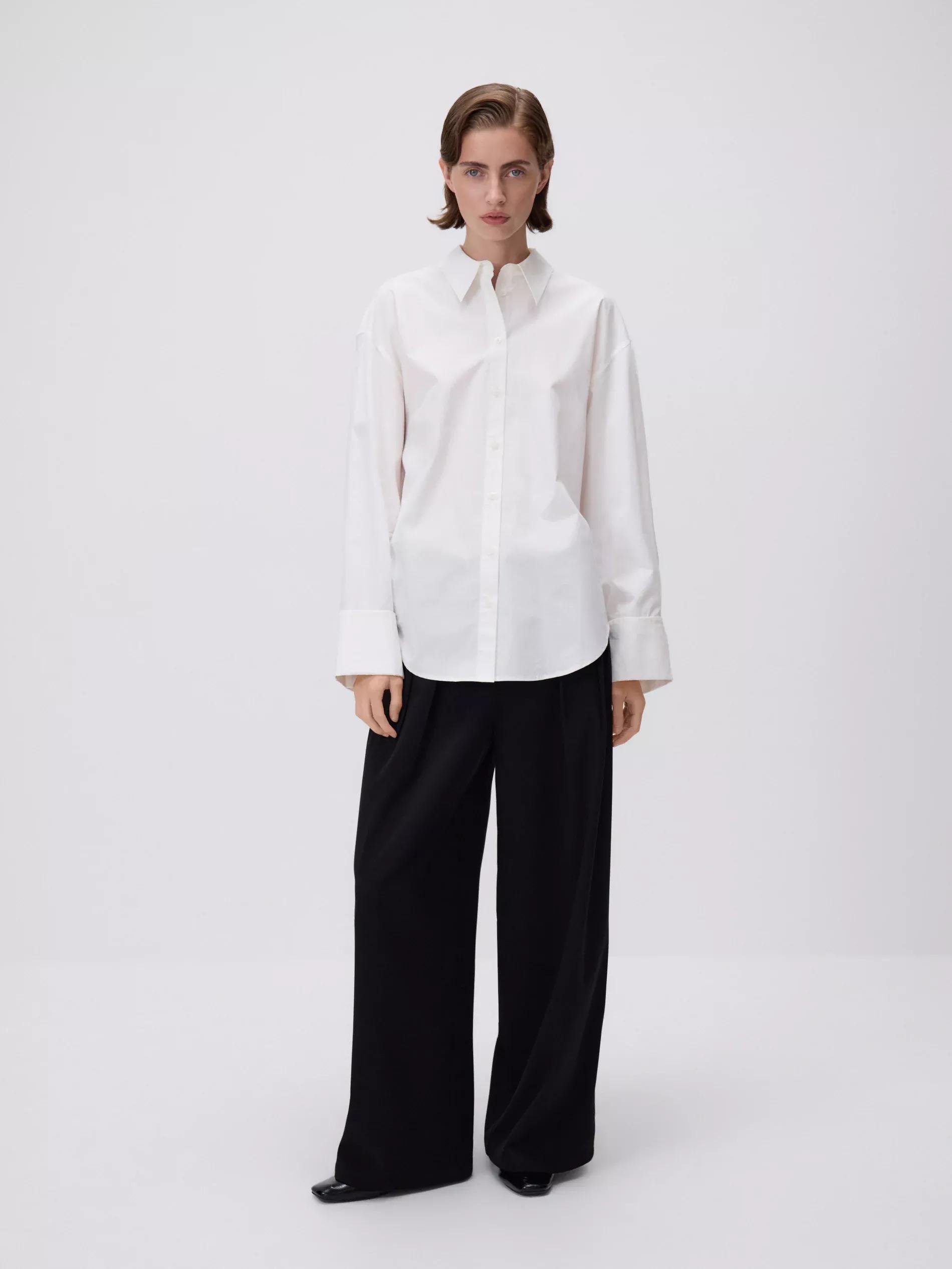 Cream Cotton Shirt, Ivory, medium