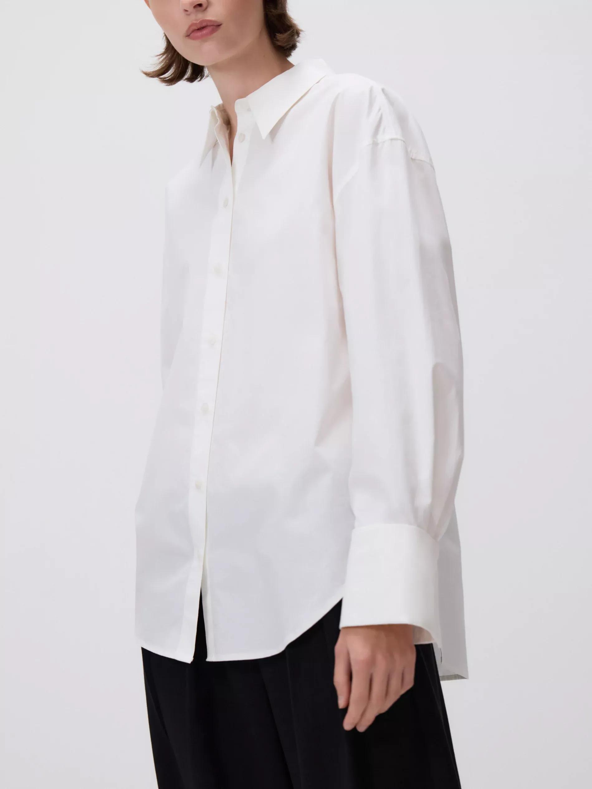 Cream Cotton Shirt, Ivory, large image number 1