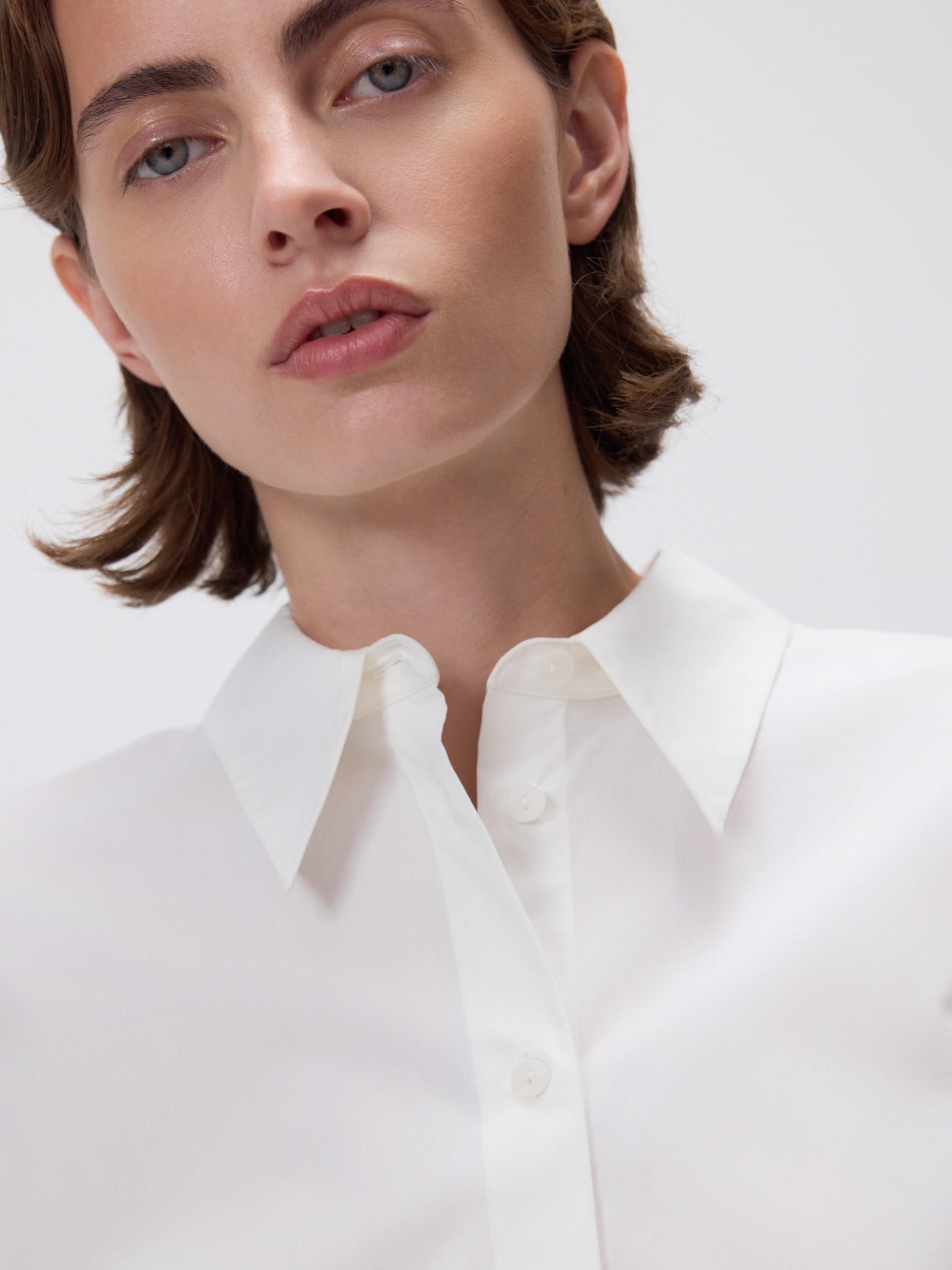 Cream Cotton Shirt, Ivory, large image number 2