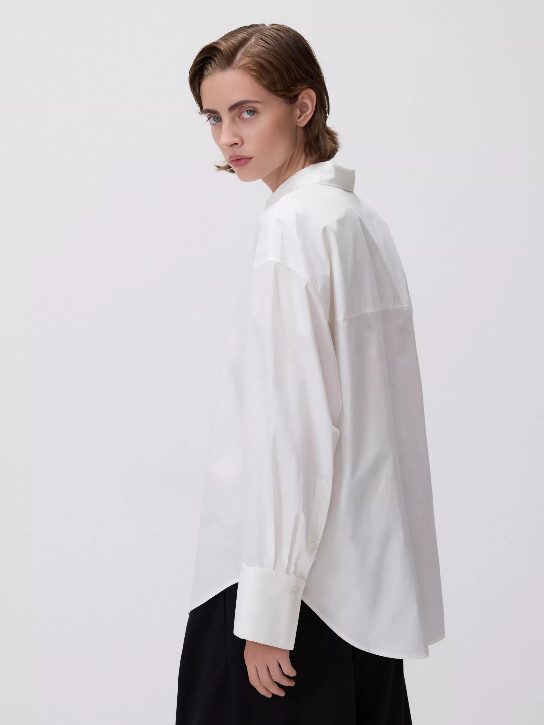 Cream Cotton Shirt, Ivory, large image number 3