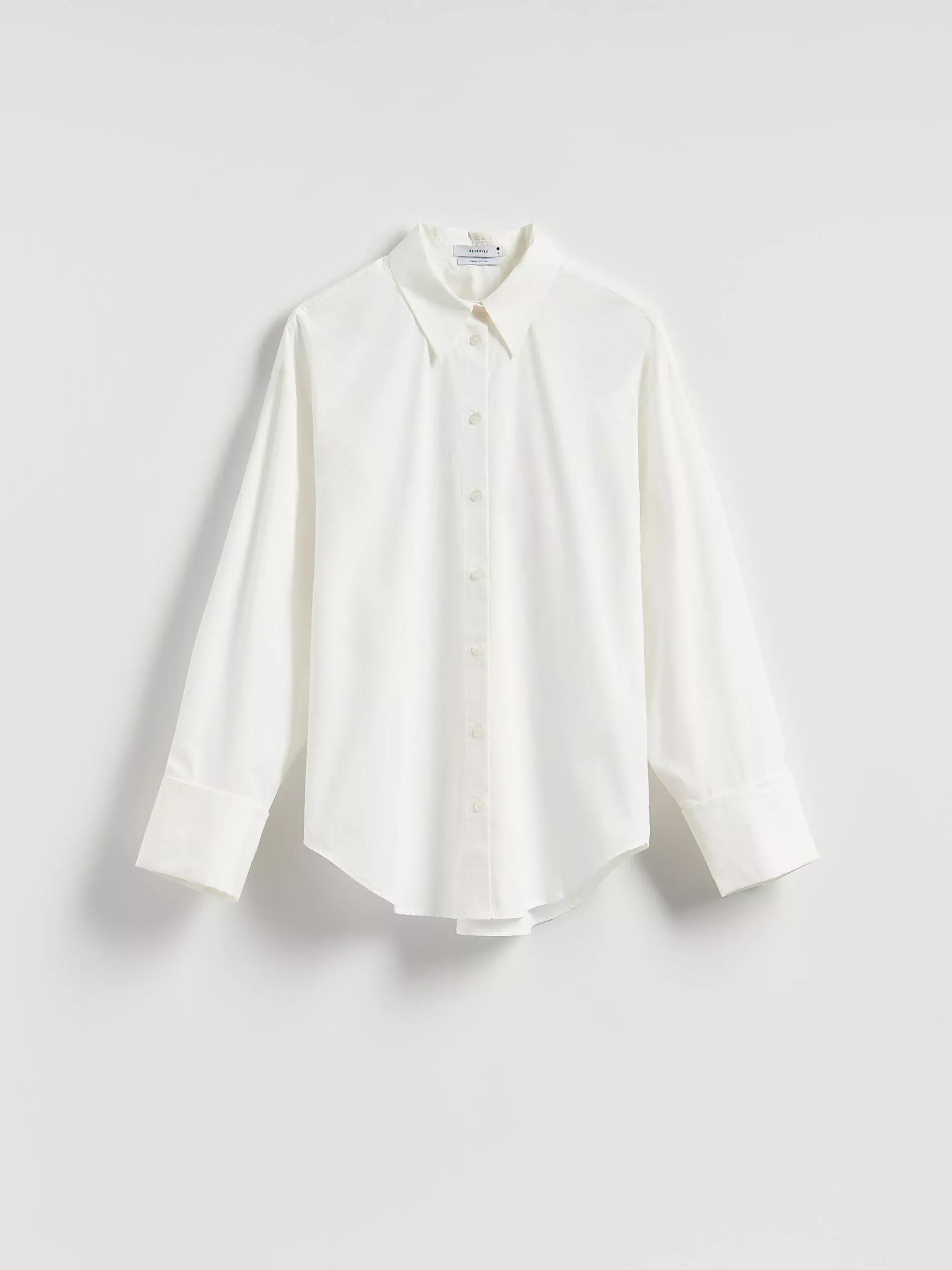 Cream Cotton Shirt, Ivory, large image number 4