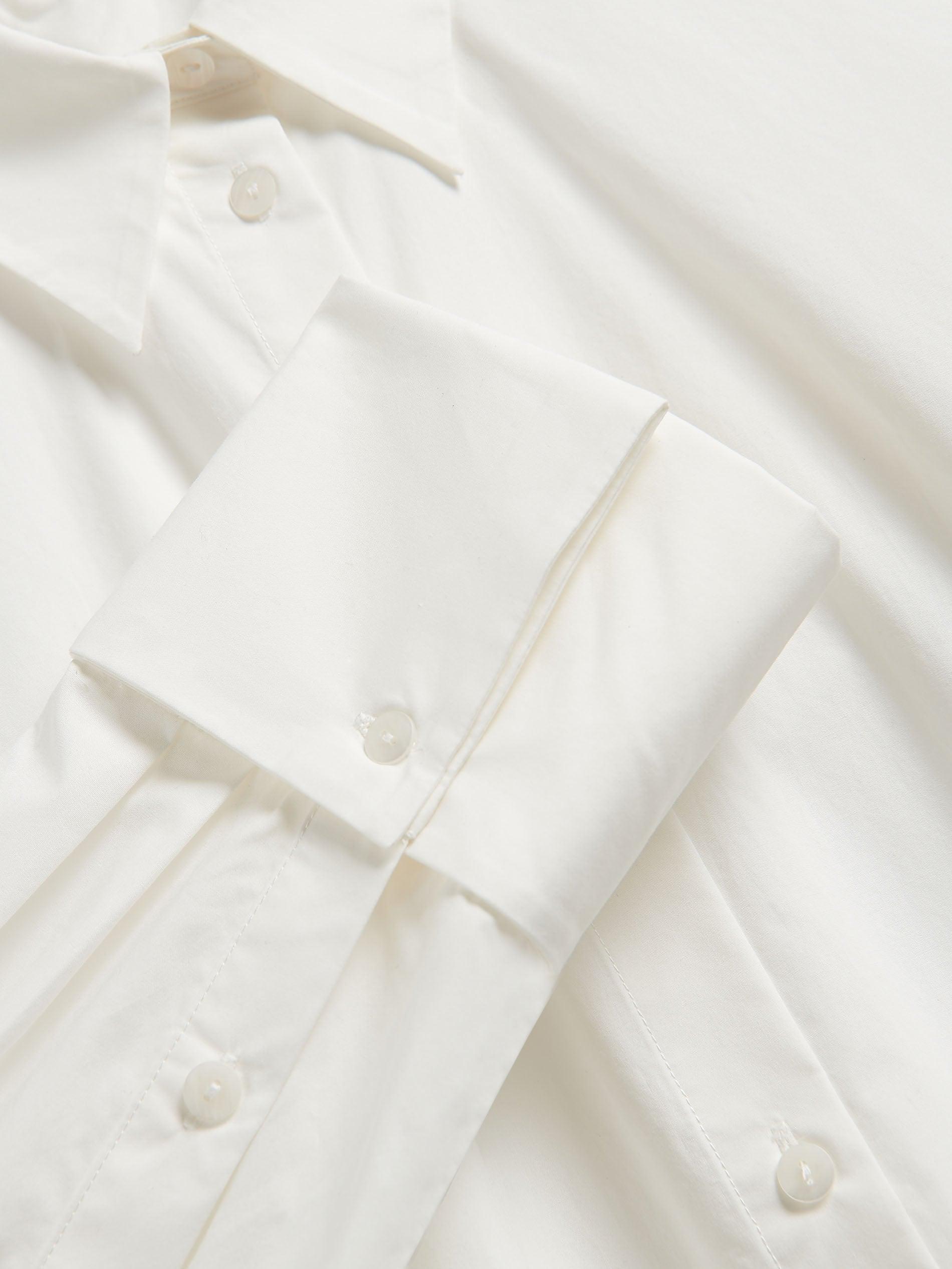 Cream Cotton Shirt, Ivory, large image number 5