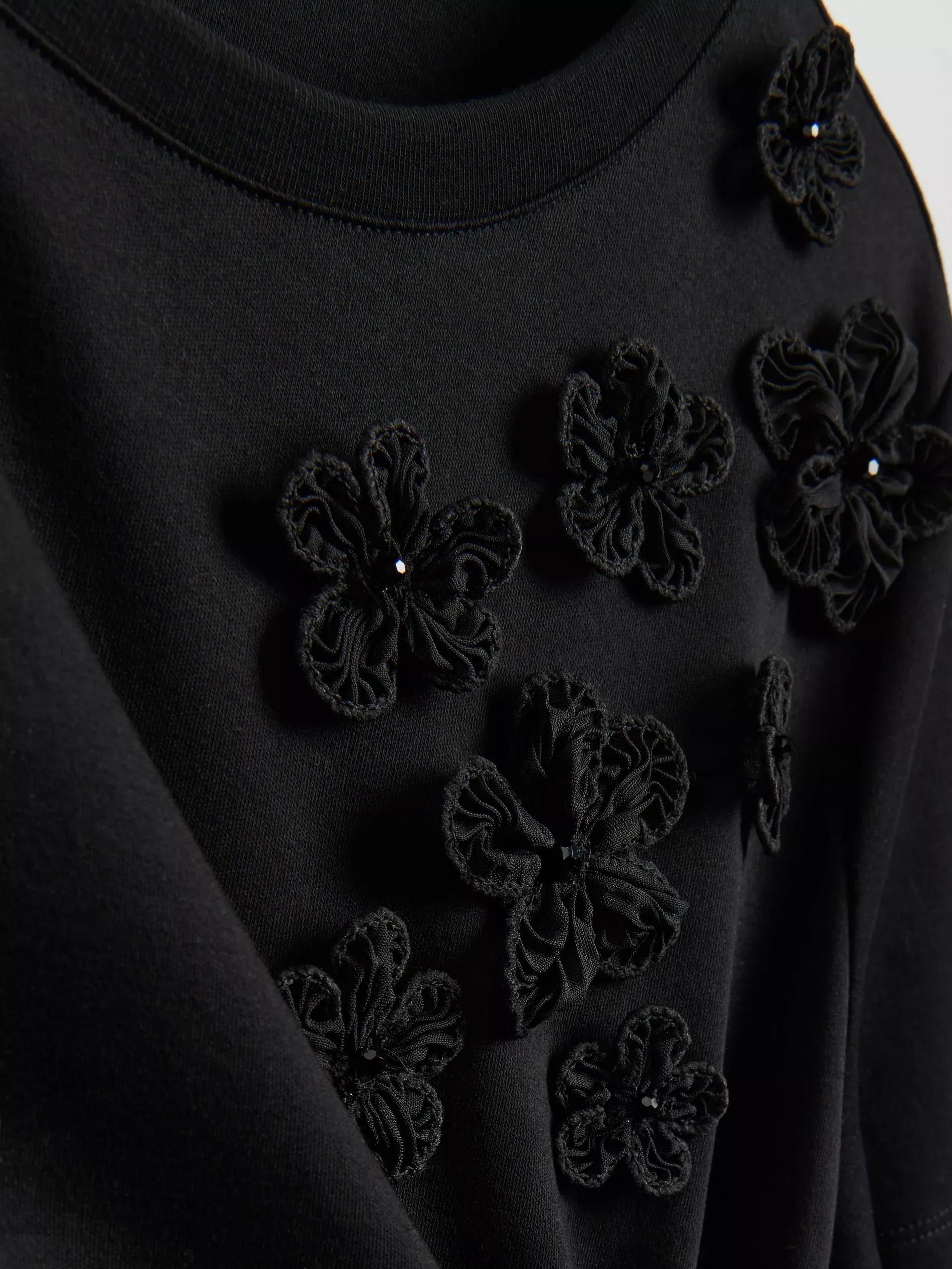Black Oversized T-Shirt With Applique, , large image number 1
