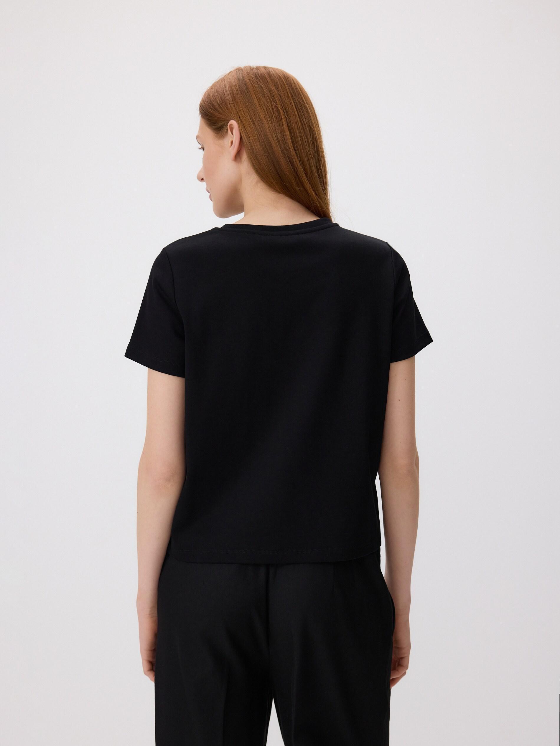 Black Oversized T-Shirt With Applique, Black, medium