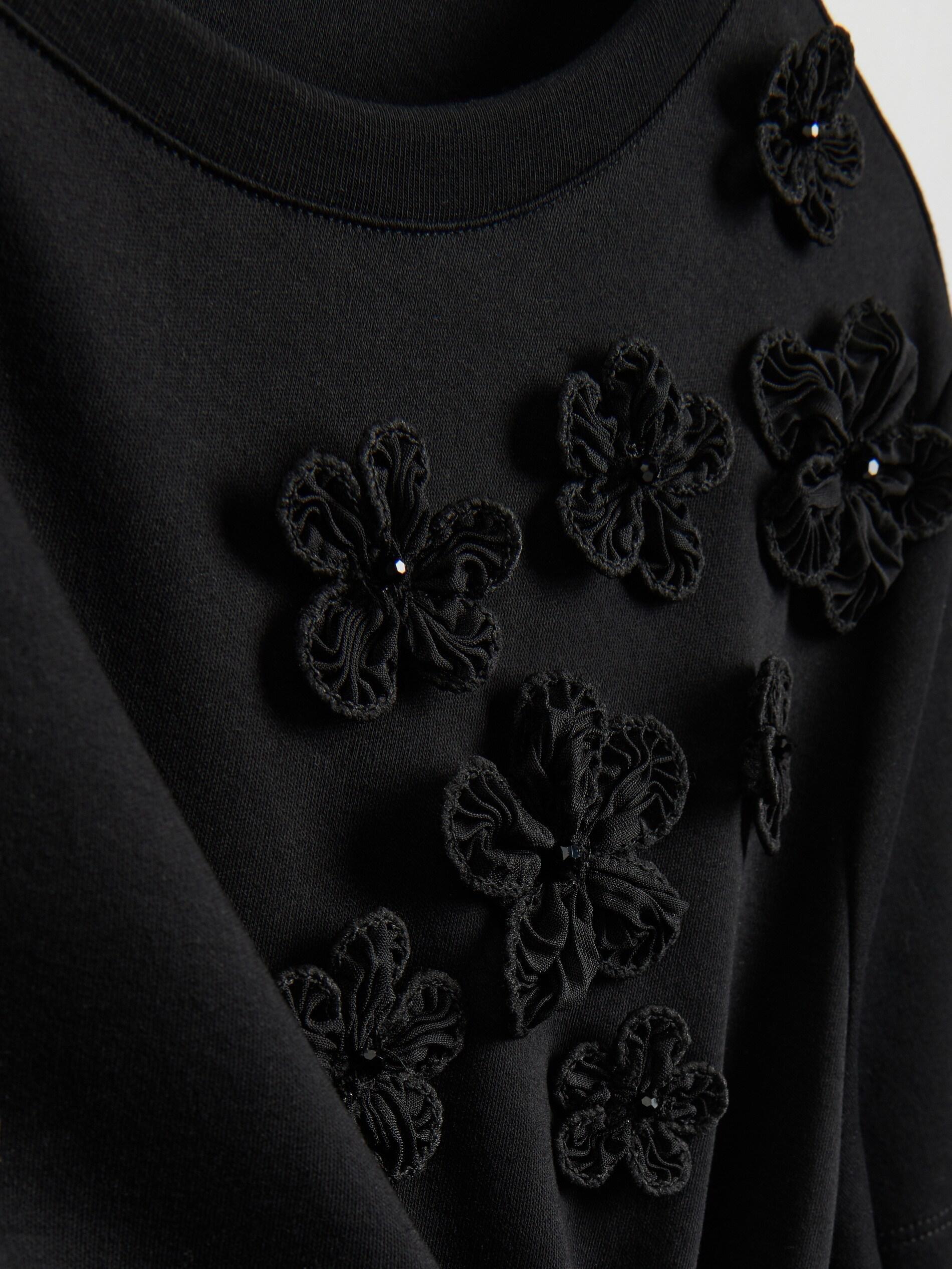 Black Oversized T-Shirt With Applique, Black, large image number 4