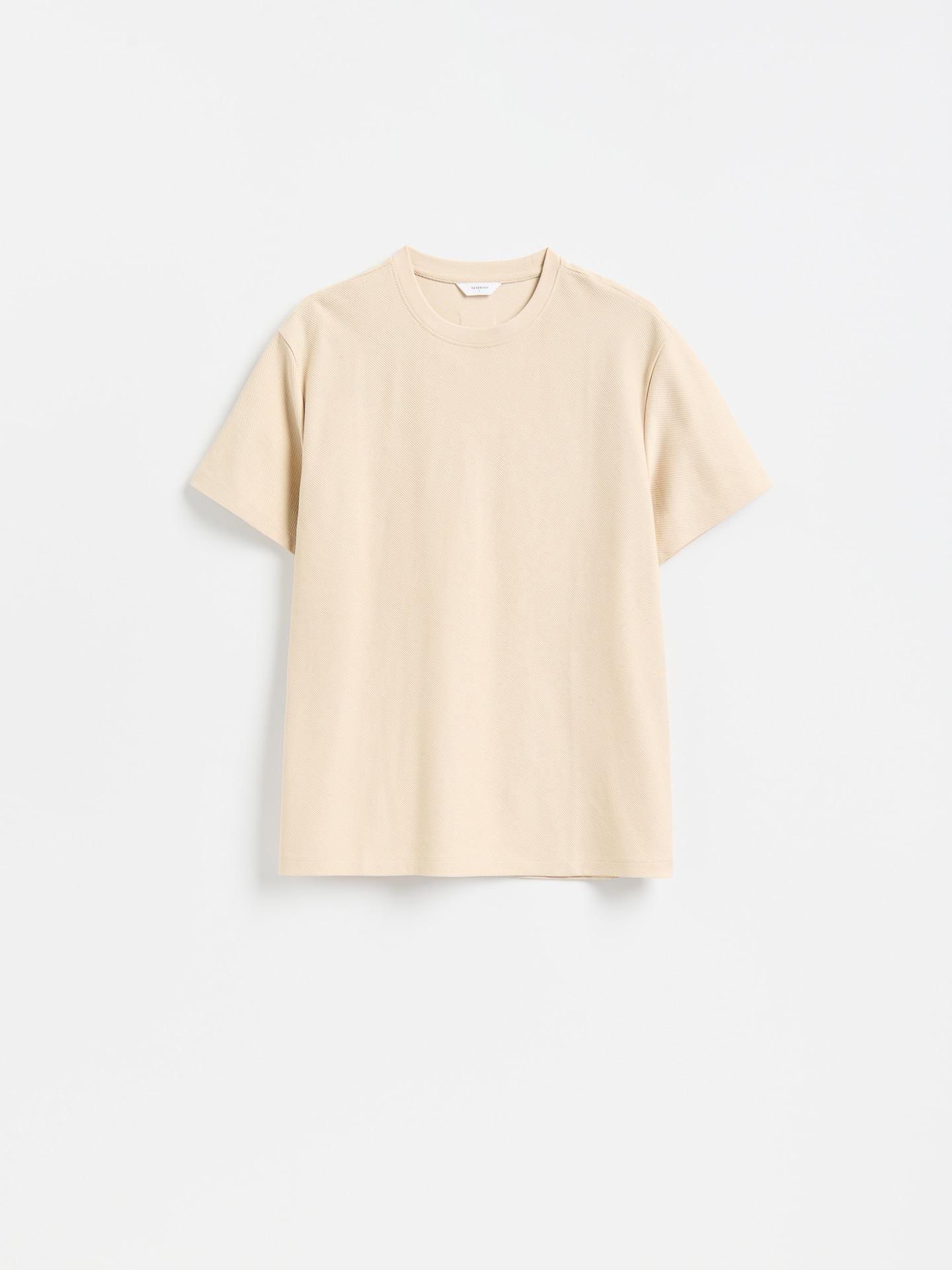 Beige Comfort Fit Structural Fabric T-Shirt, Beige, medium