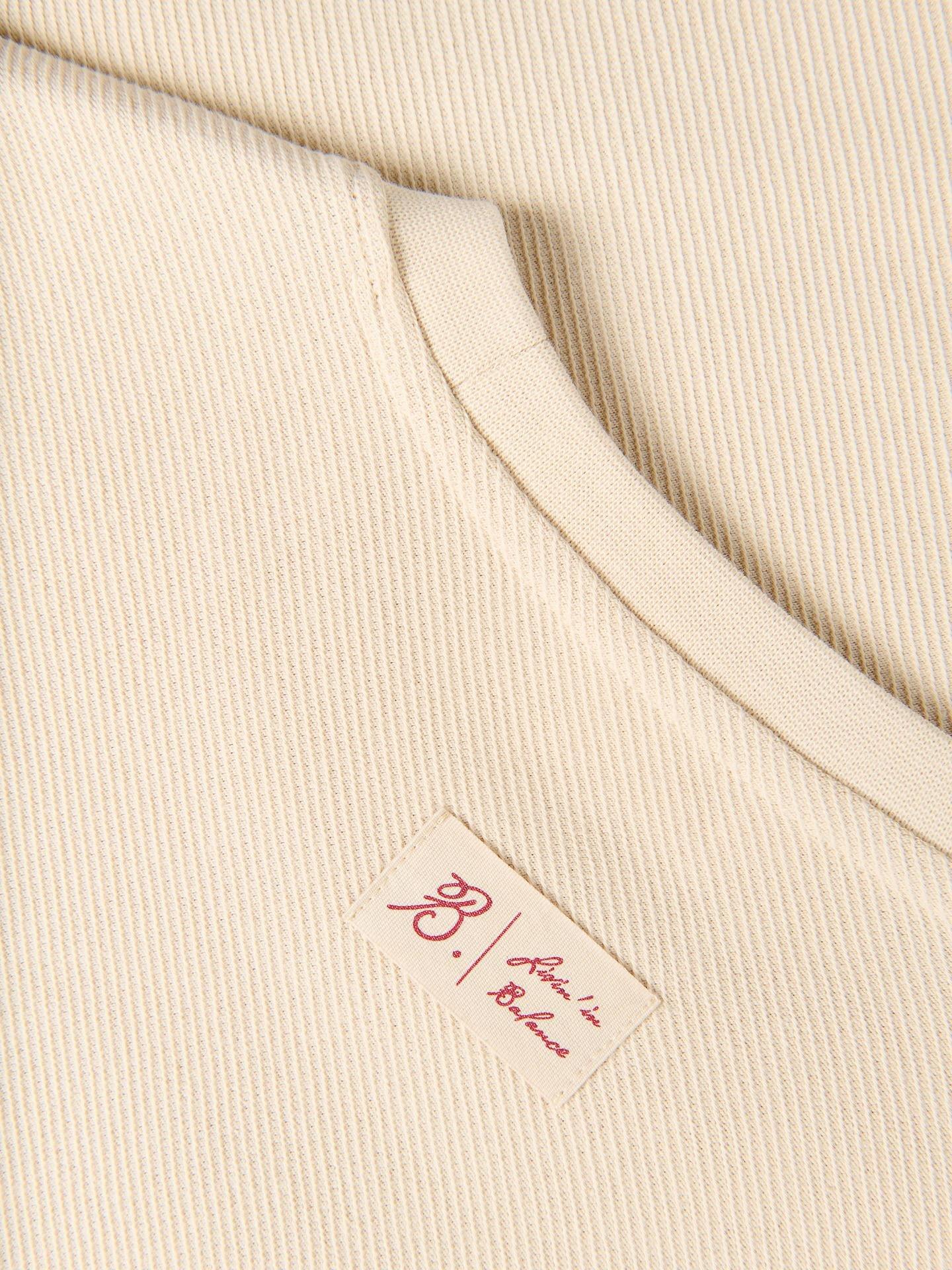 Beige Comfort Fit Structural Fabric T-Shirt, Beige, medium