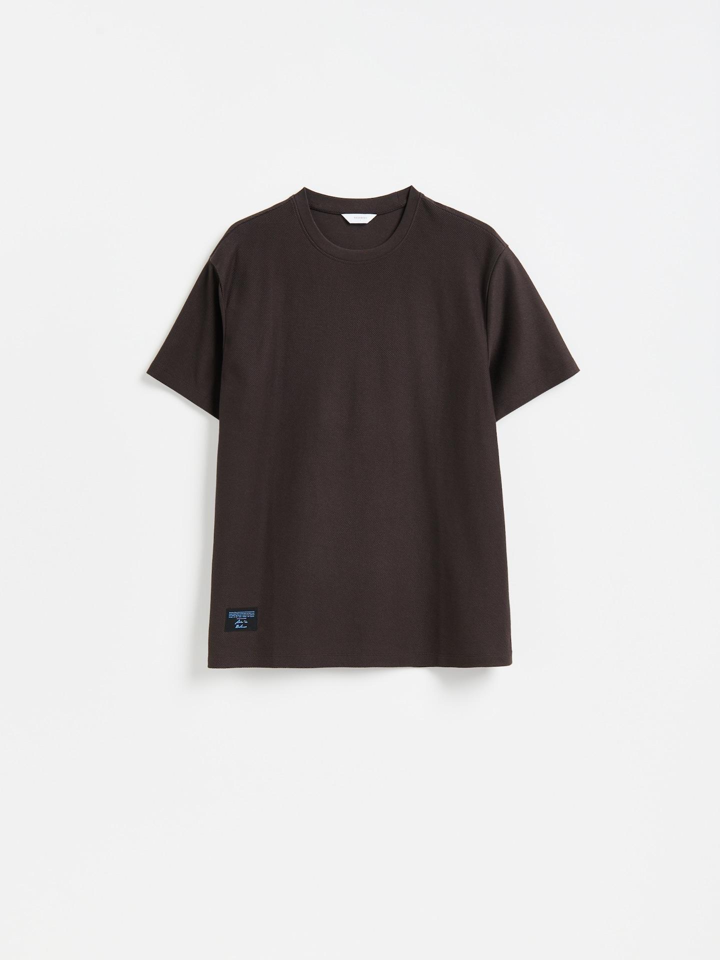 Brown Comfort Fit Structural Fabric T-Shirt, Brown, medium