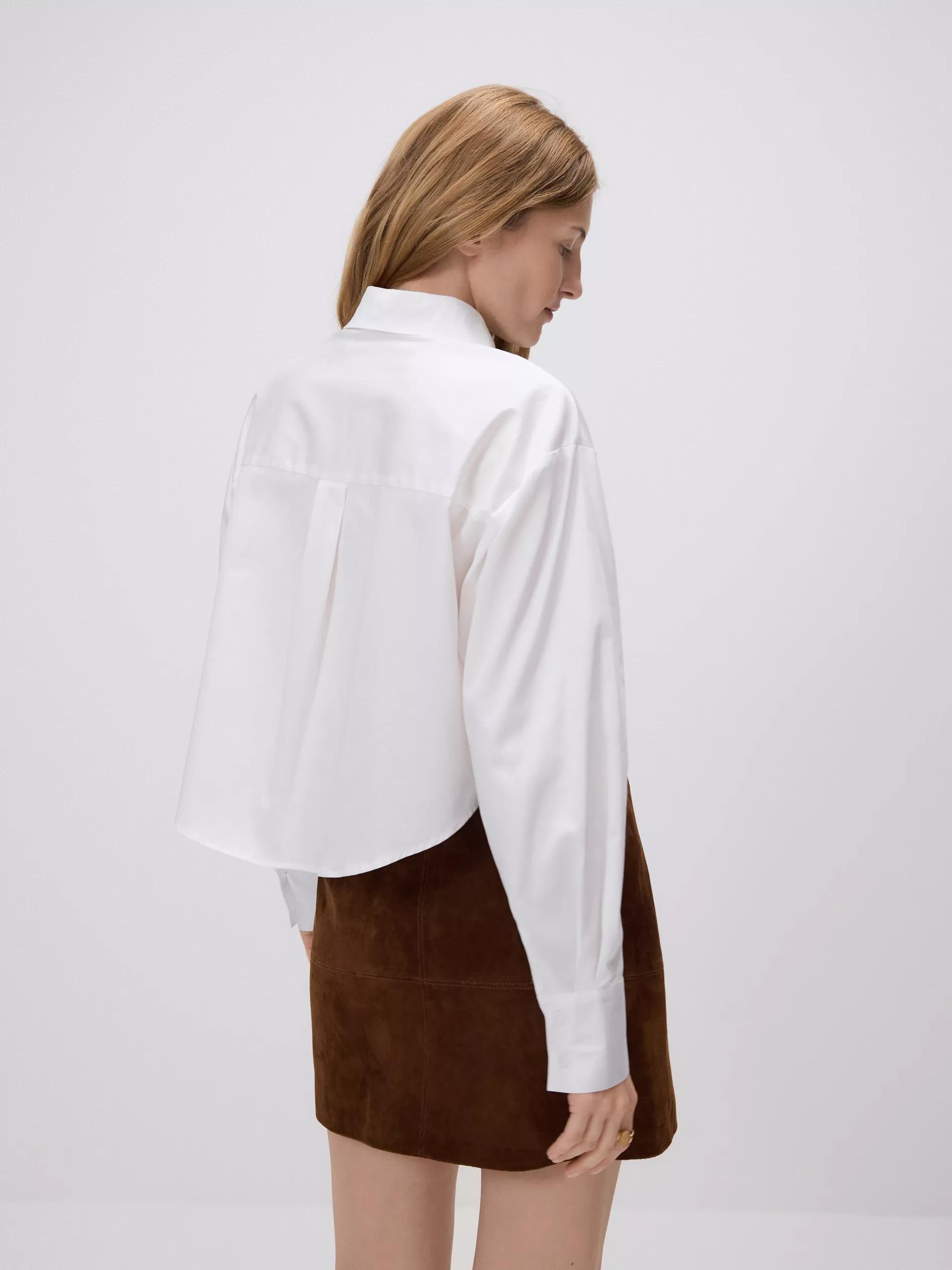 White Cropped Shirt, White, large image number 2