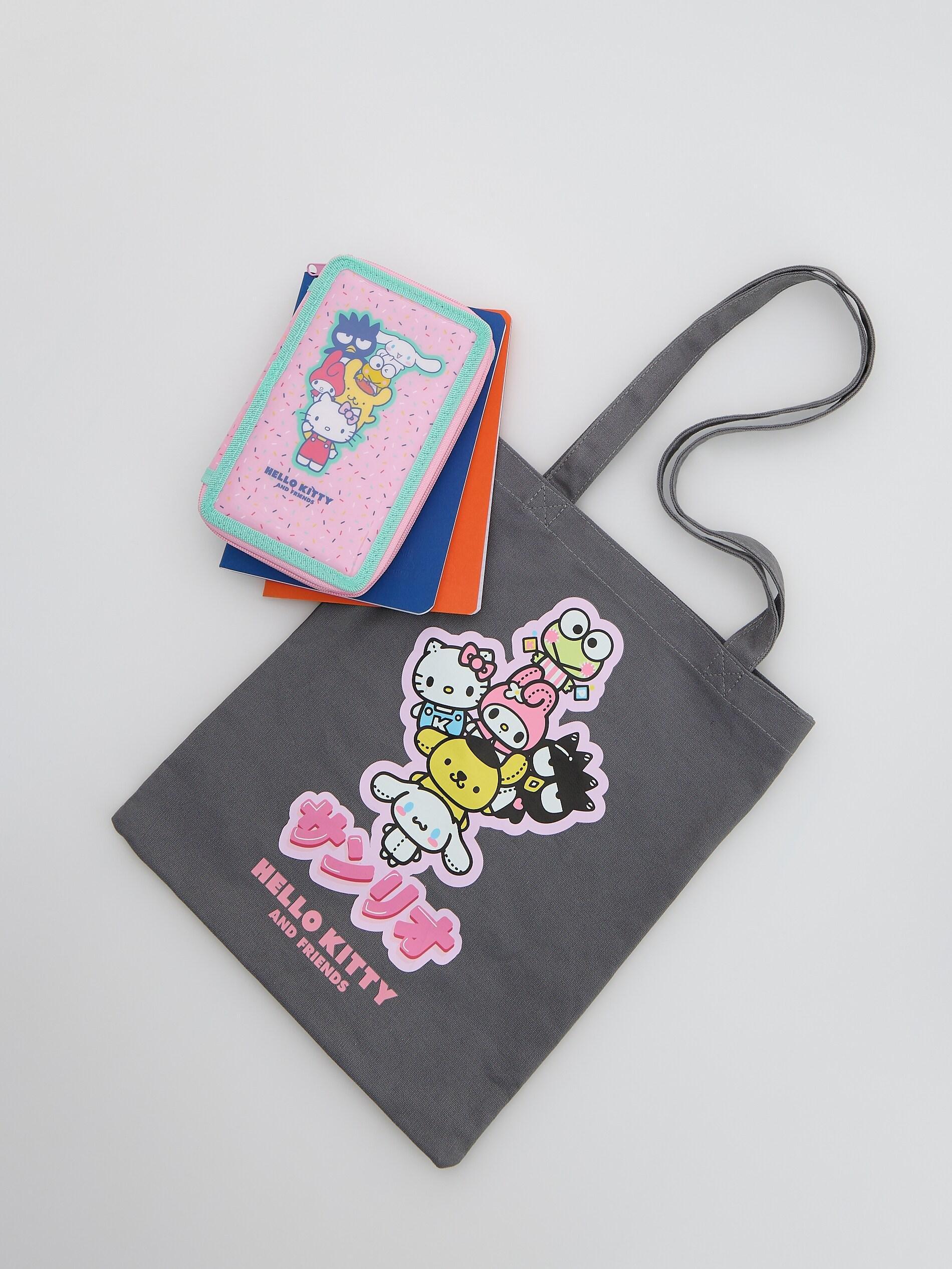 DARK GREY Hello Kitty & Friends fabric bag, Grey, medium