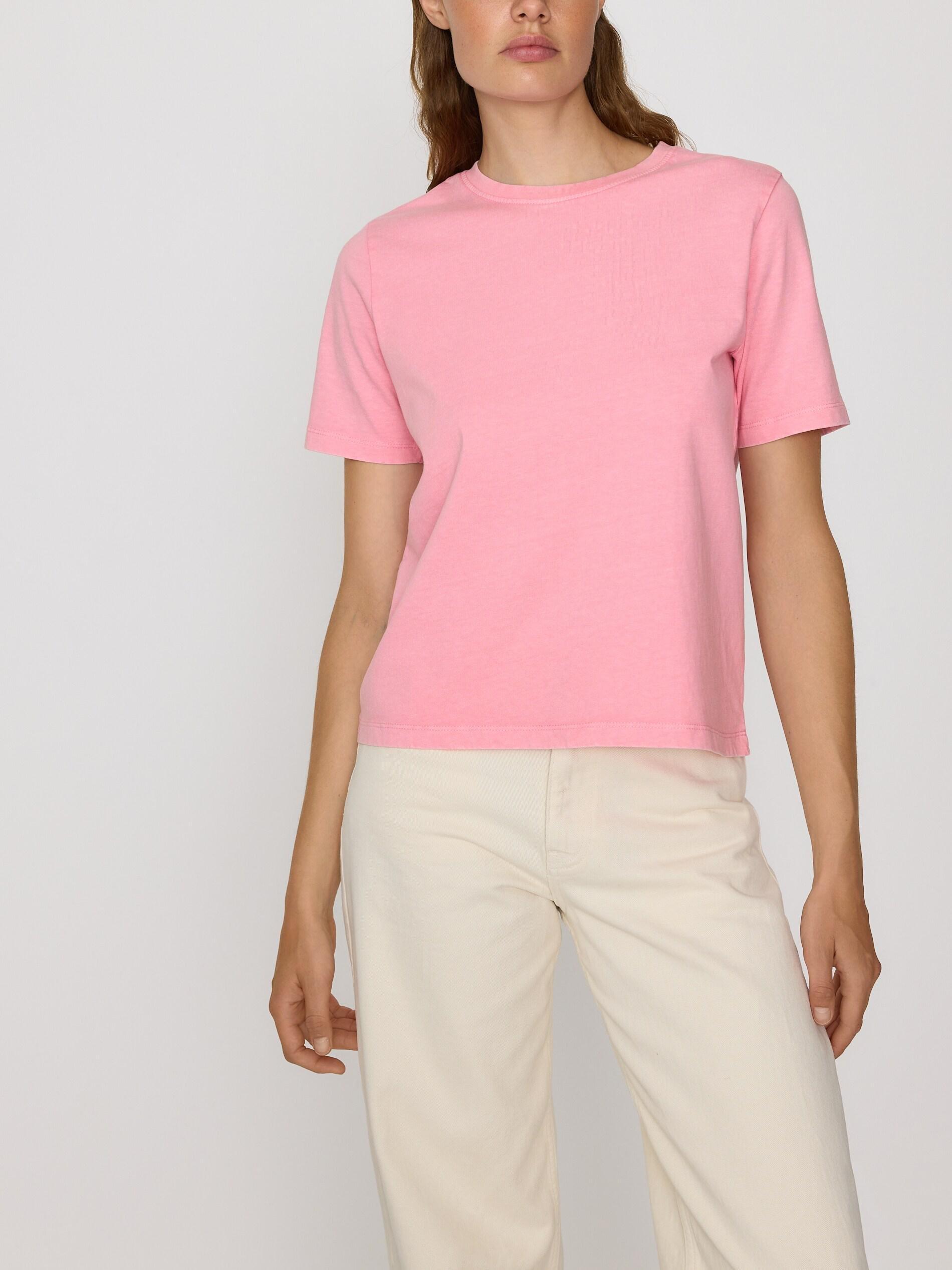 Pink T-Shirt With Wash Effect, Pink, medium
