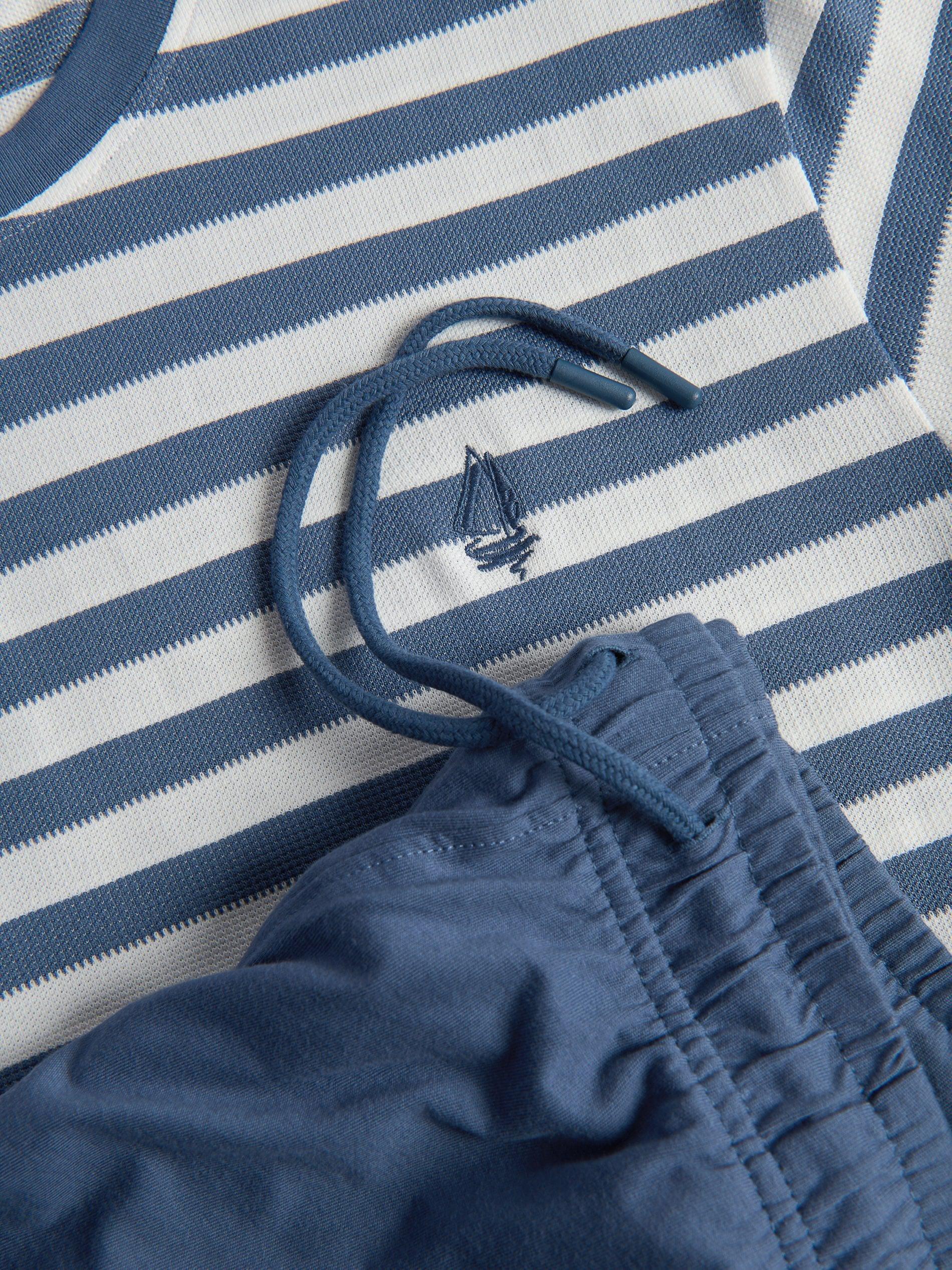 Blue Two Piece Pyjama Set, Blue, large image number 1