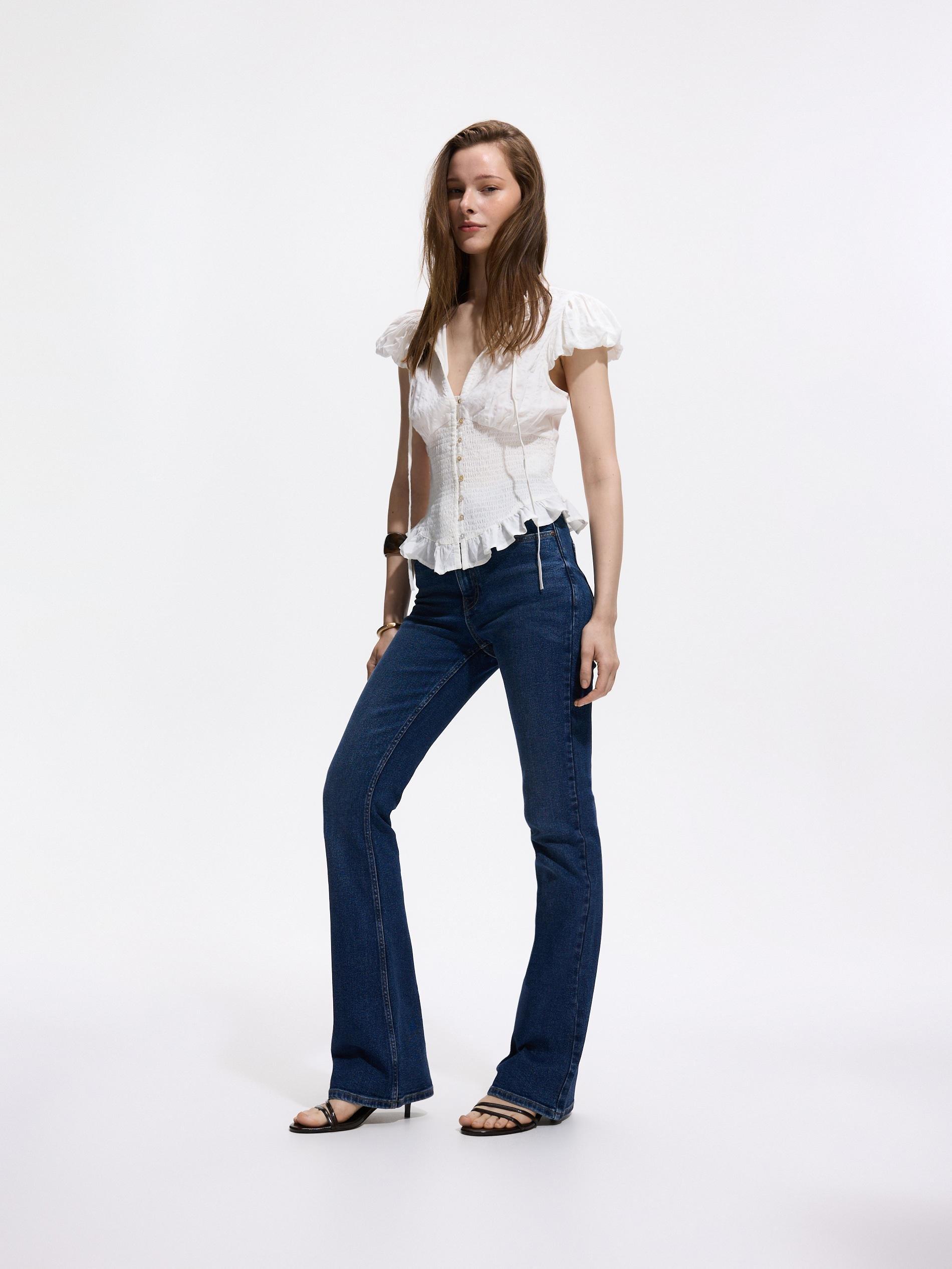 Cream Viscose Blend Blouse, Ivory, large image number 2