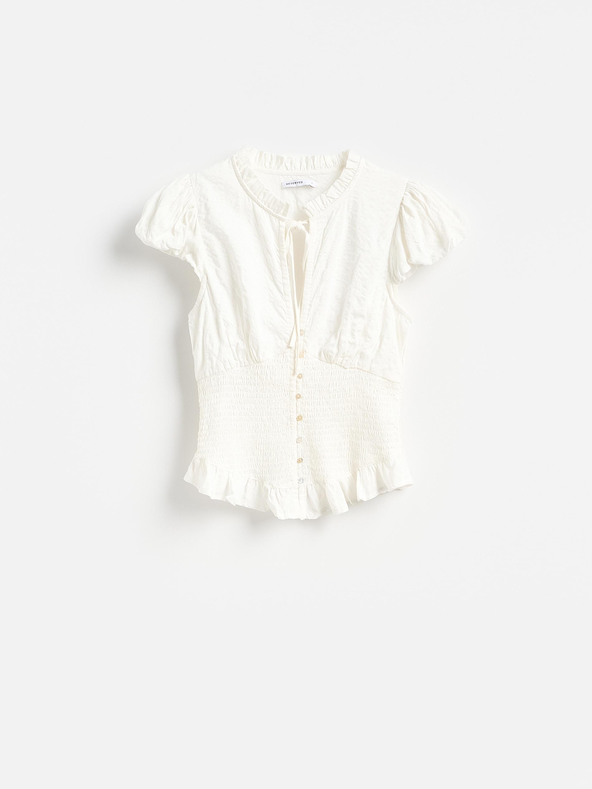 Cream Viscose Blend Blouse, Ivory, large image number 4