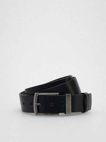Reserved - Black Plain Leather Belt