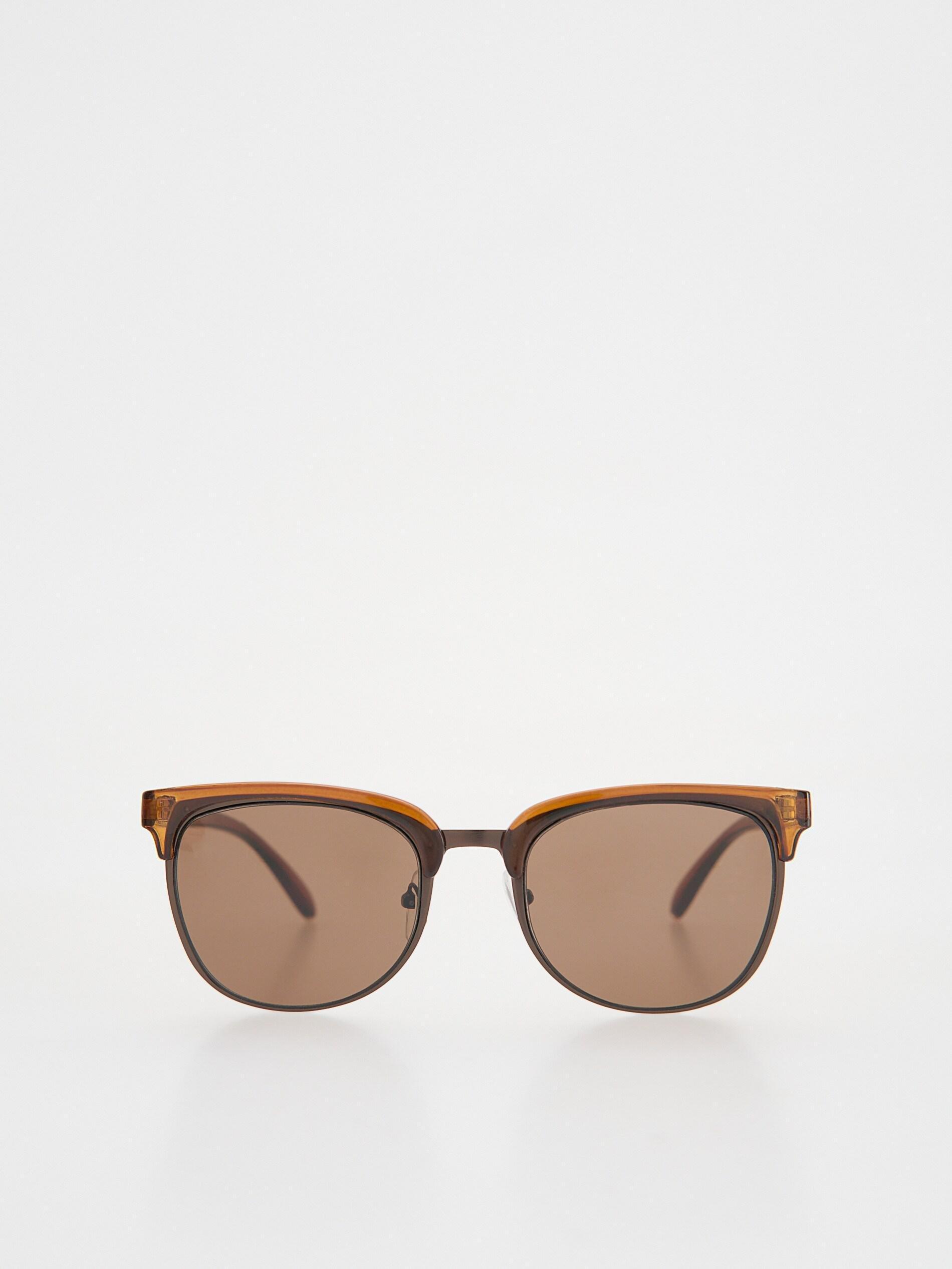Brown Plastic Sunglasses, Brown, large image number 1