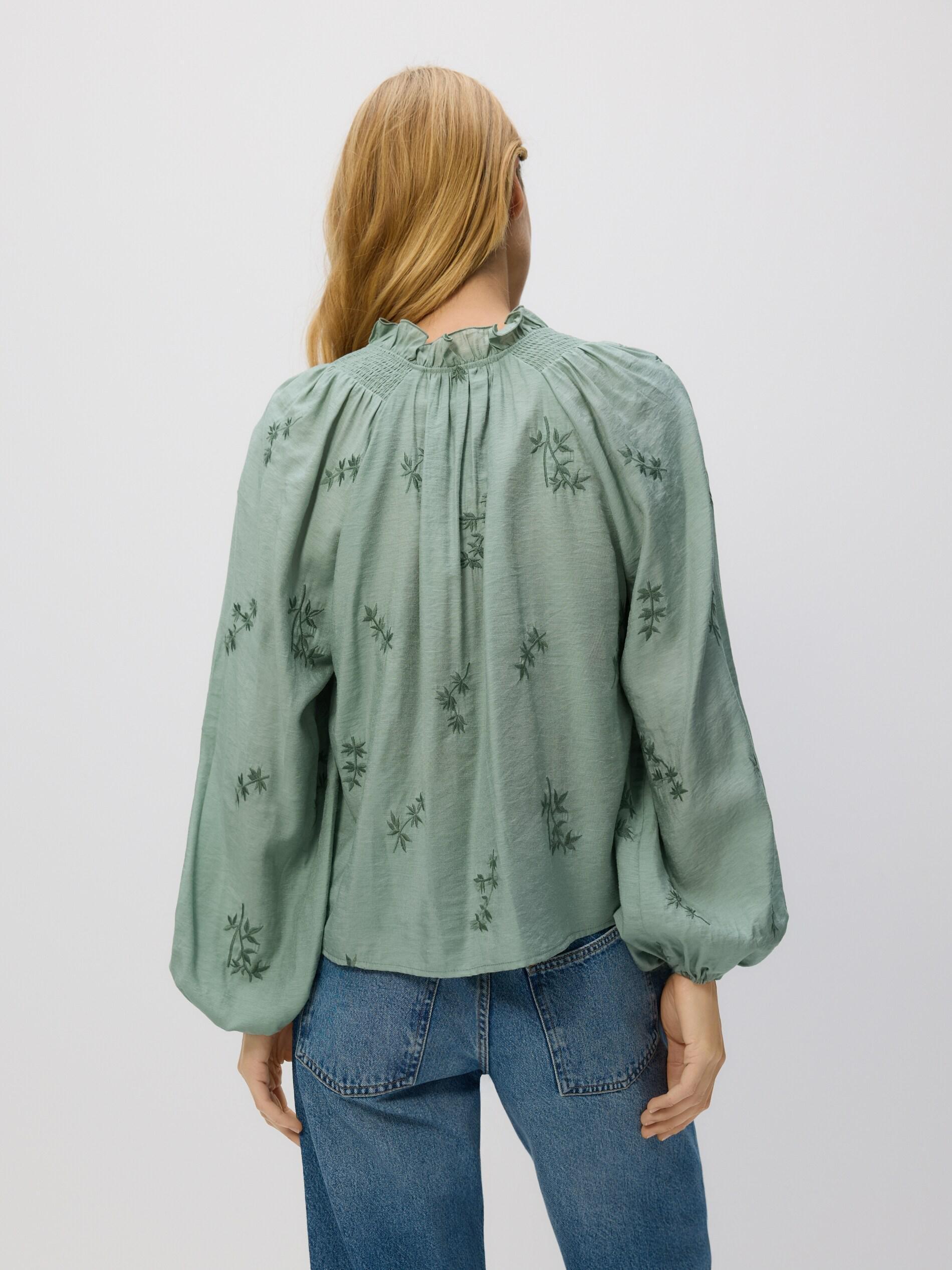 LIGHT GREEN Blouse with embroidery, Green, large image number 2