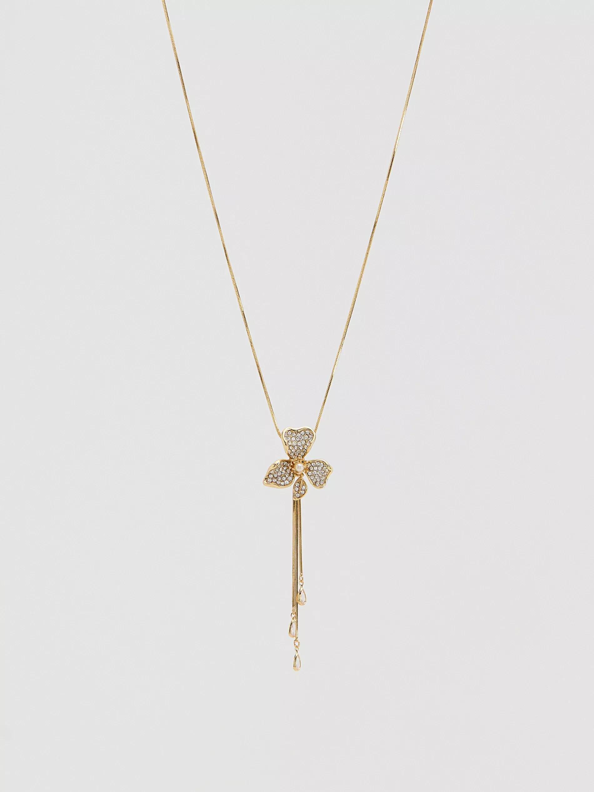 Gold Necklace With Pendant, Golden, large image number 0