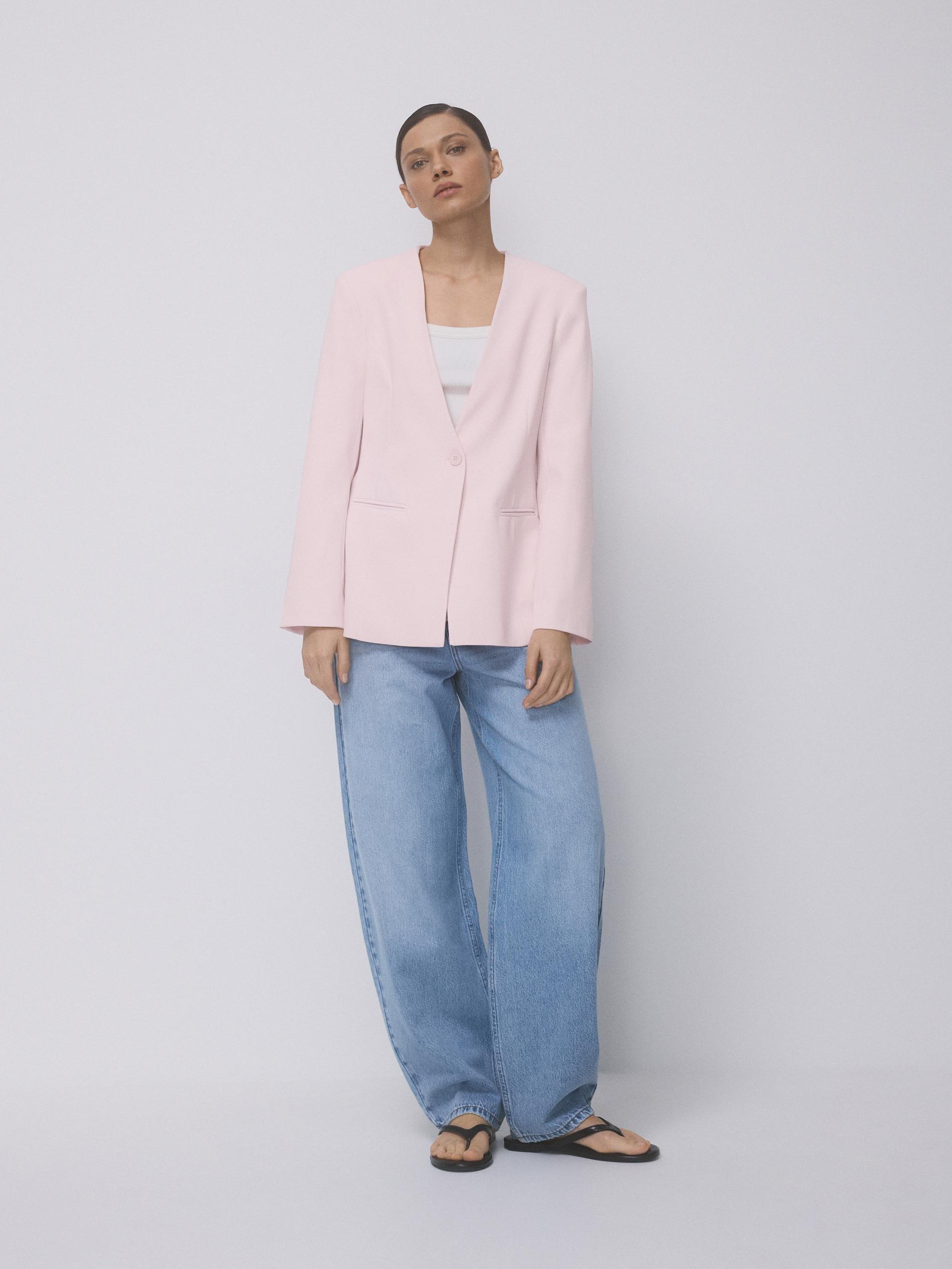 Pink Single-Breasted Blazer, Pink, large image number 0