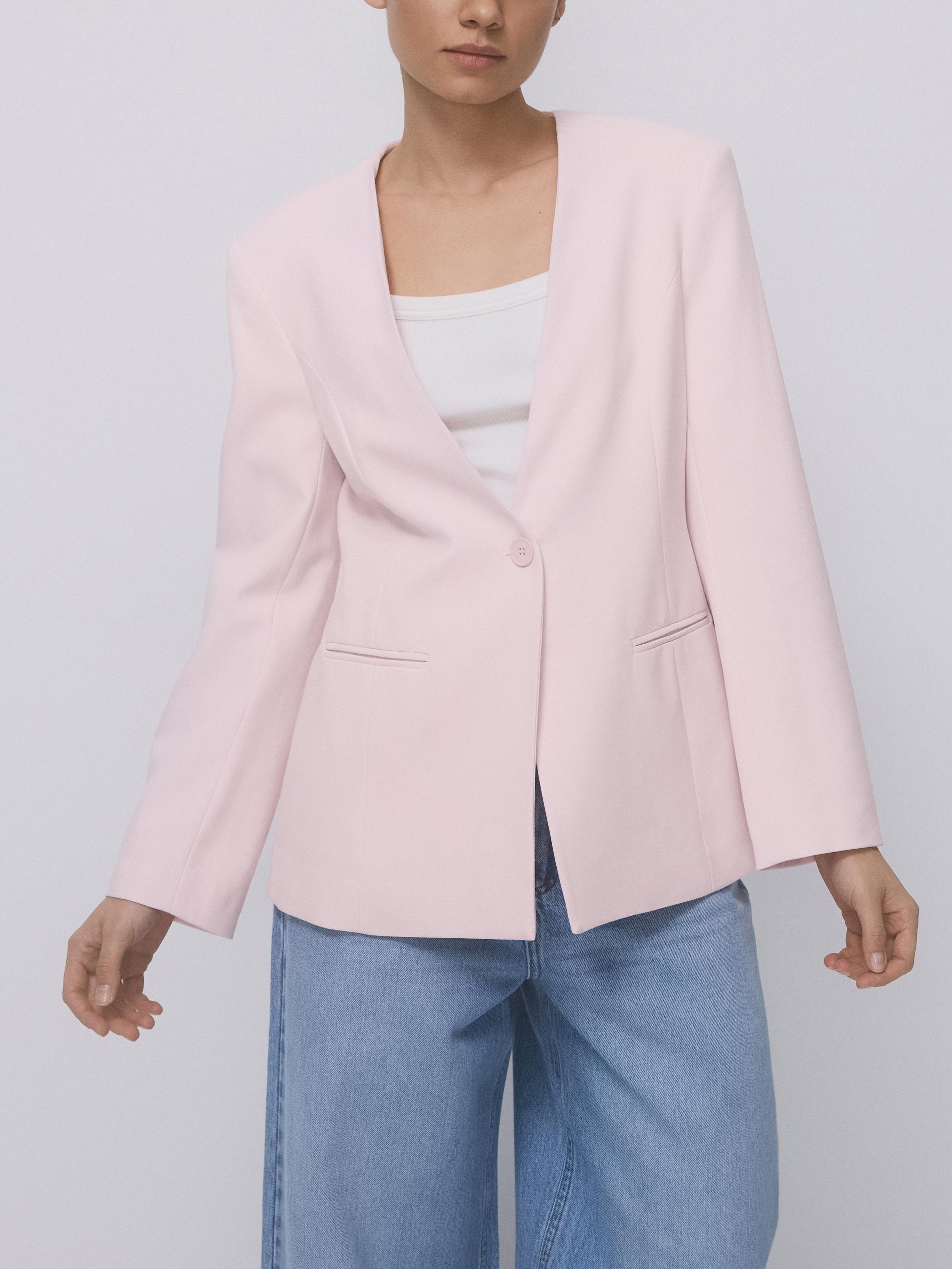 Pink Single-Breasted Blazer, Pink, large image number 2
