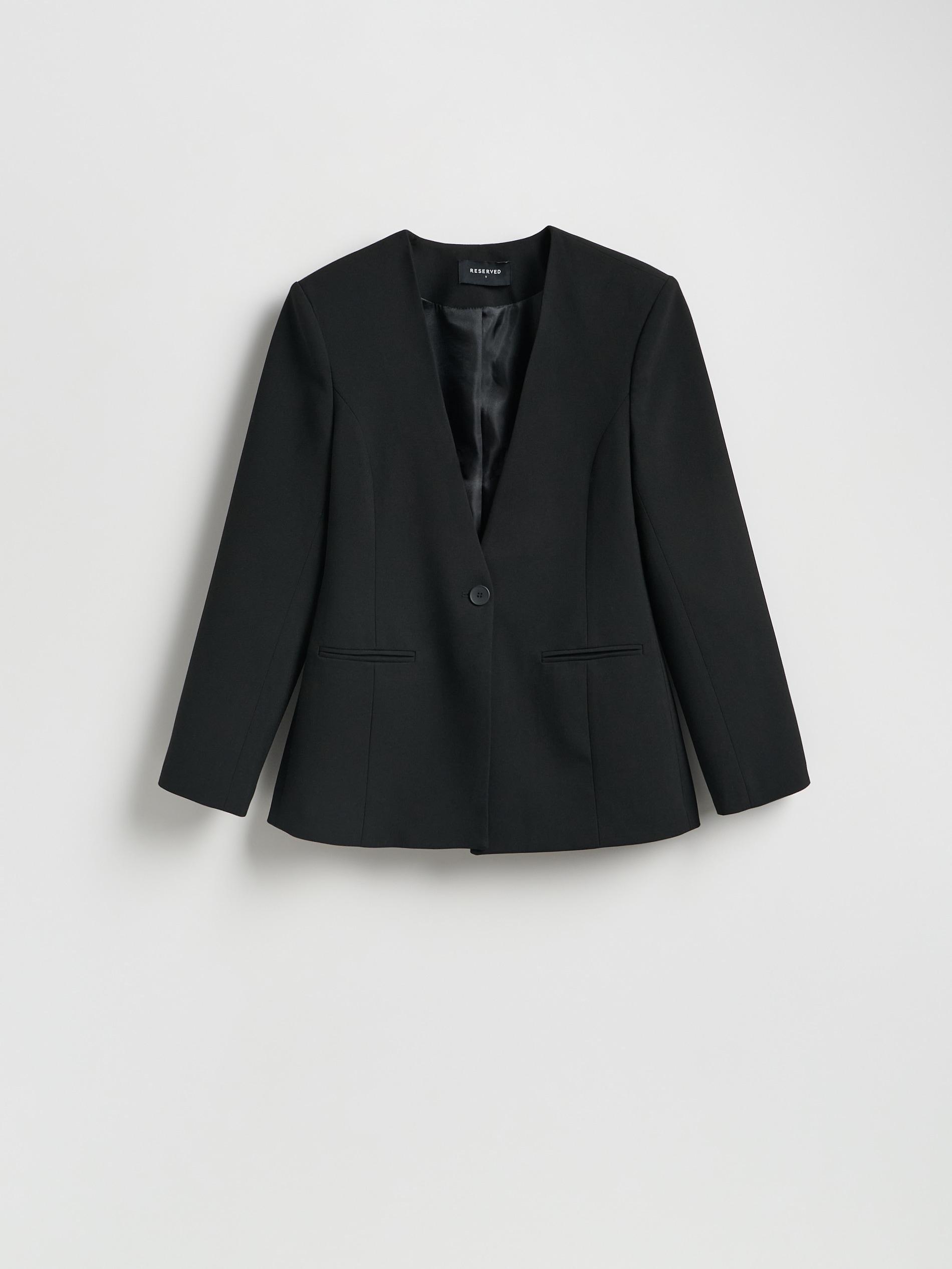 Black Single-Breasted Blazer, Black, large image number 1